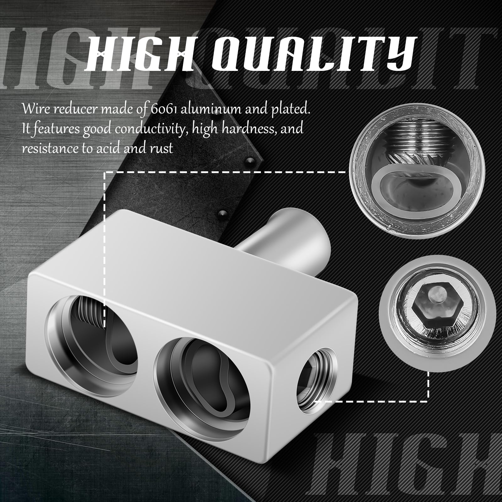 Saysurey 1 Pair Of Car Audio Dual 1/0 Gauge To 1/0 Gauge Amp Input Reducers 2 Pcs Car Audio Amp Input Wire Reducer For Easy Car