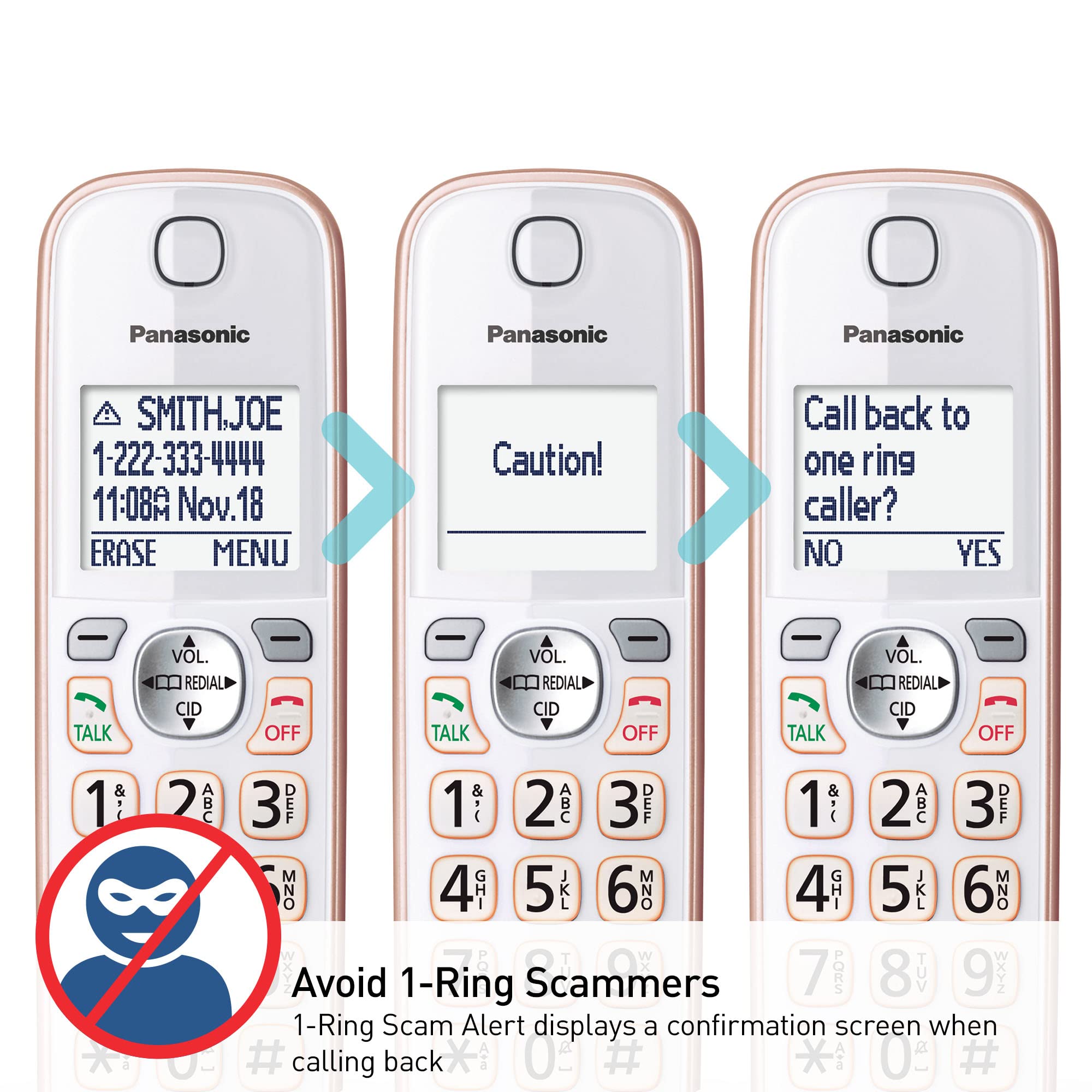 Panasonic Cordless Phone With Link2Cell Bluetooth, Voice Assistant, Answering Machine And Call Blocking, Expandable System With