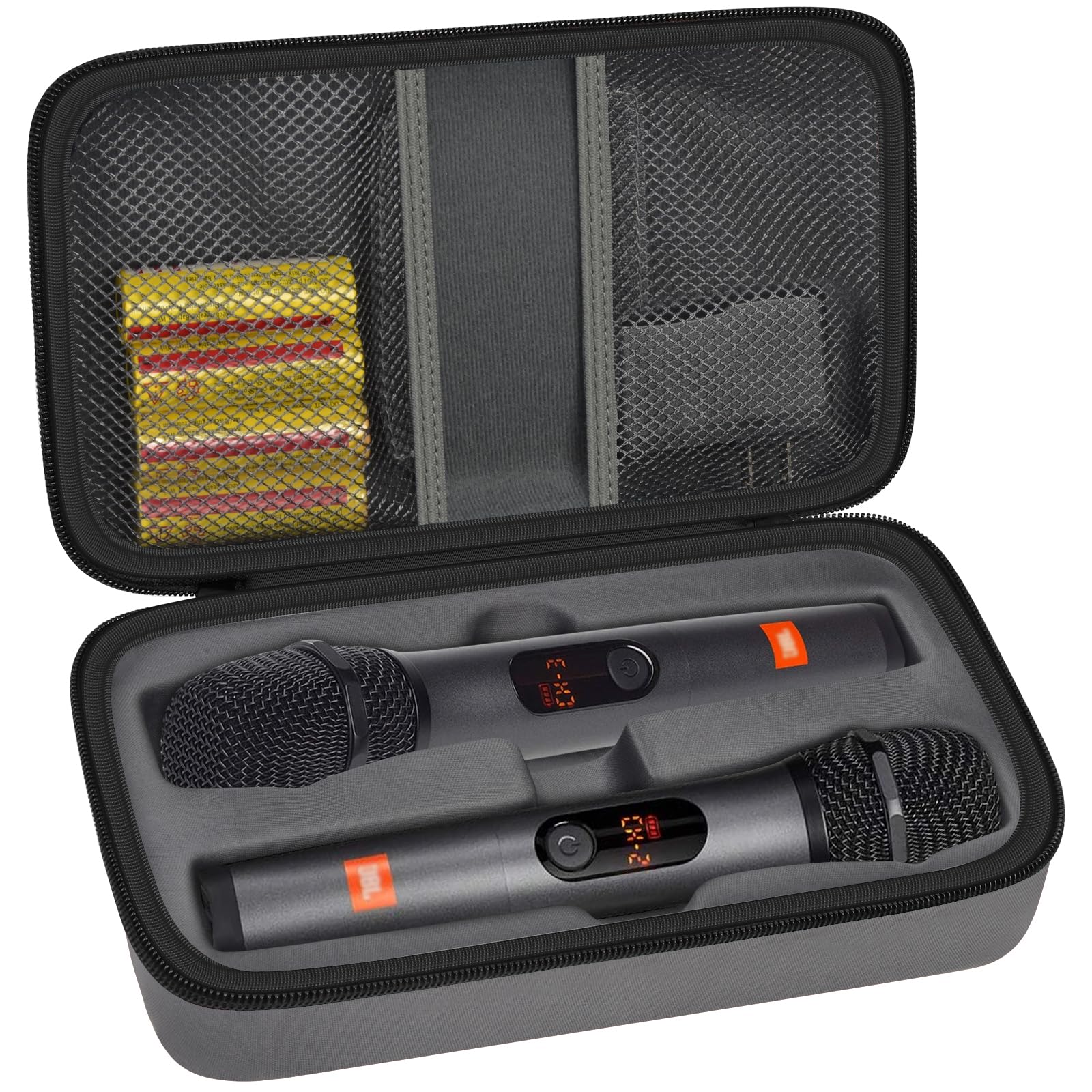 Wireless Microphone Case Compatible with JBL Wireless Two Microphone System/ for JBL PartyBox Wireless Mic, Handheld Dual Mic Tr