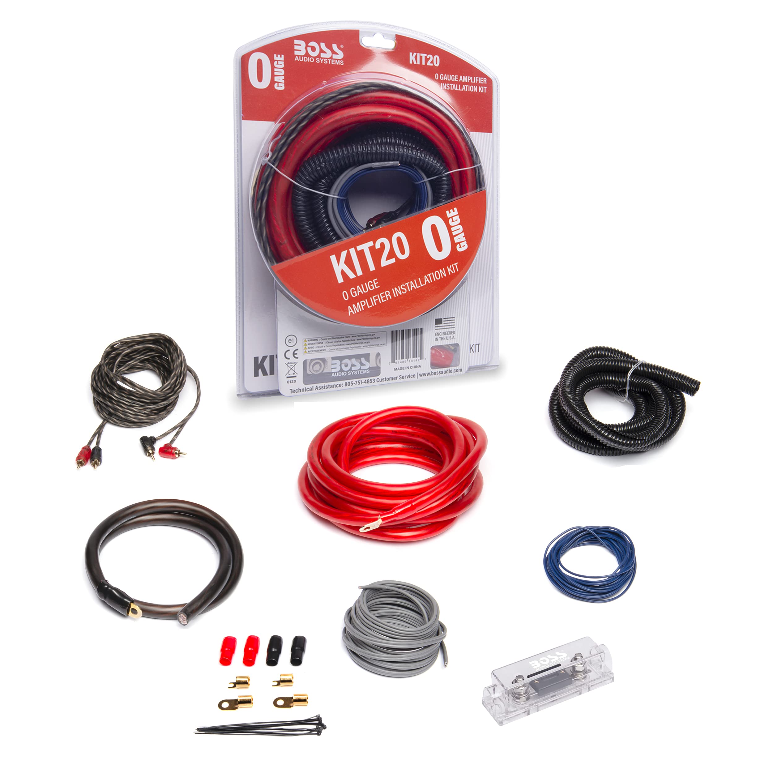 Boss Audio Systems Kit20 0 Gauge Amplifier Installation Wiring Kit   A Car Amplifier Wiring Kit Helps You Make Connections And B