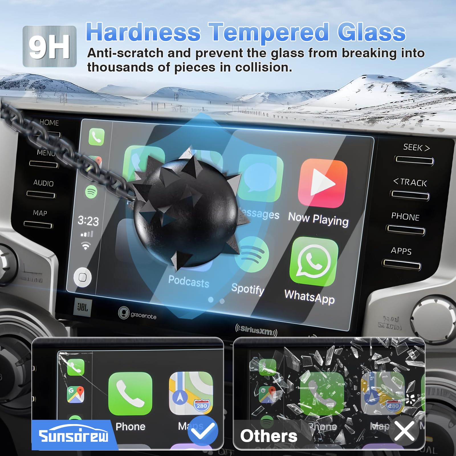 Sunsdrew 2Pcs 4Runner Screen Protector For 2020 2023 2024 Toyota 4Runner/2019 2021 Tundra 8 Inch 4Runner Touch Screen Radio Disp