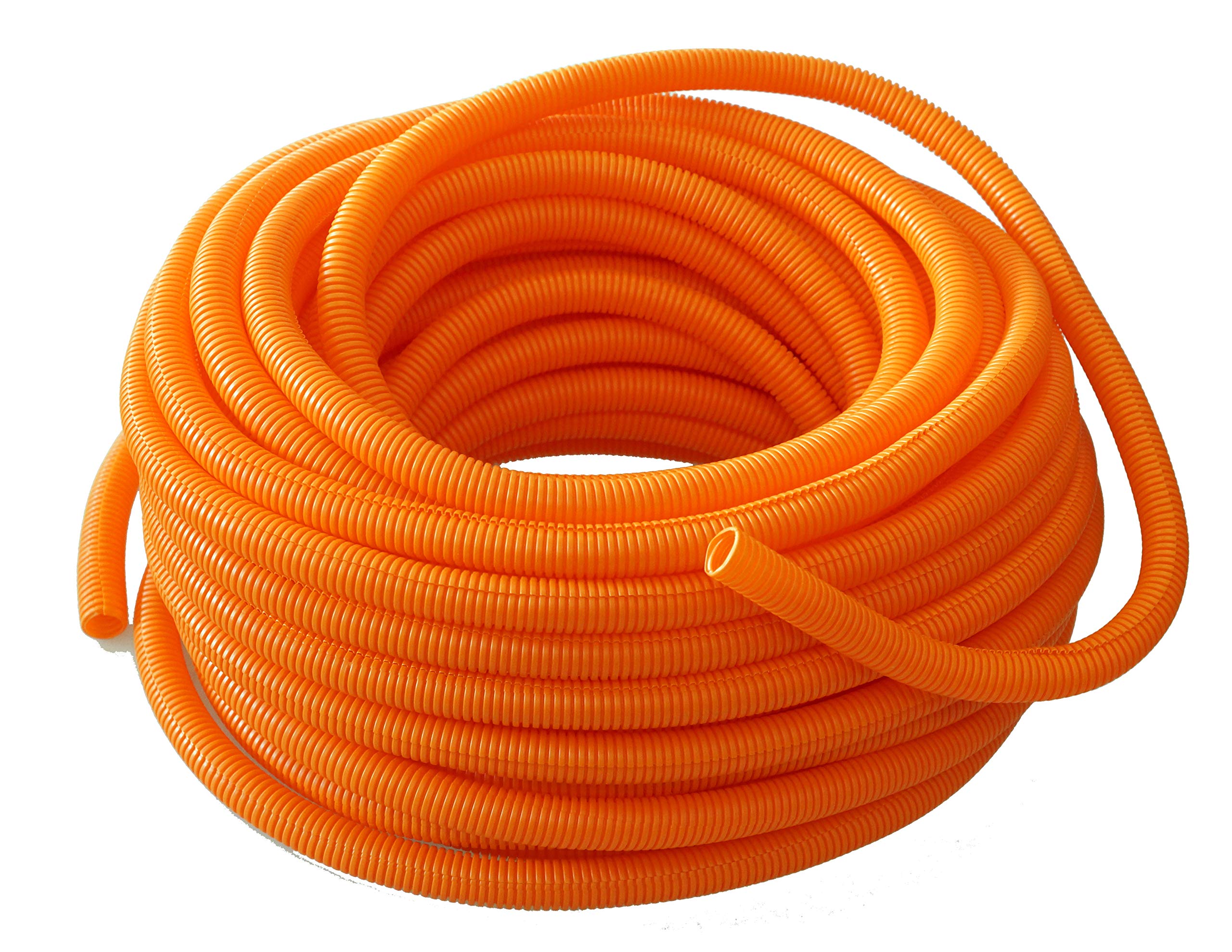 Absolute Usa Slt34Or 3/4 Inch X 100 Feet Orange Split Loom Split Wire Loom Polyethylene Conduit Corrugated Plastic Tubing Sleeve