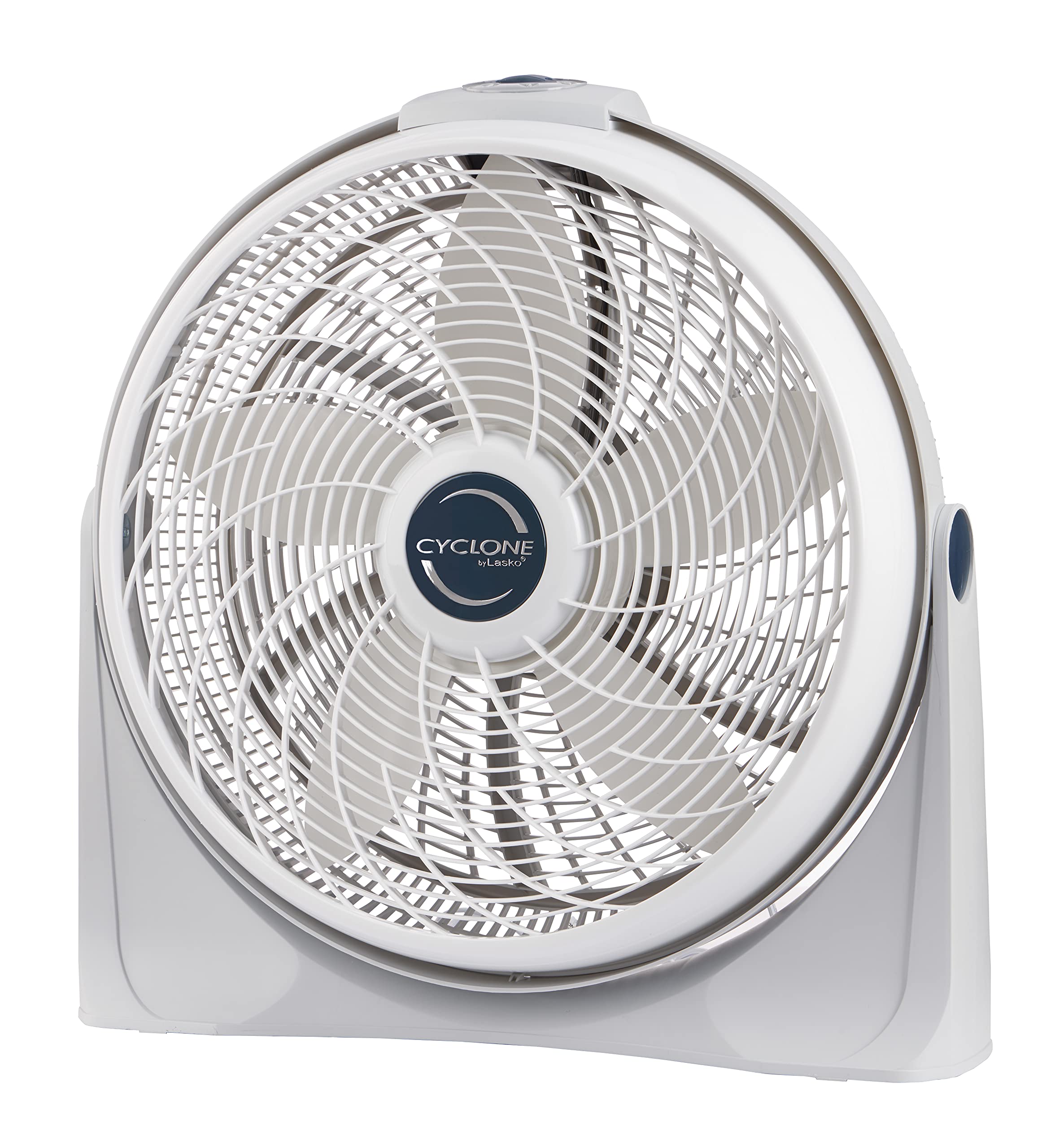 Lasko 20 Inches 3 Speed Cyclone Air Circulator Portable Full Tilt Floor Or Wall Mount Pivoting Fan For Large Rooms And Office, White