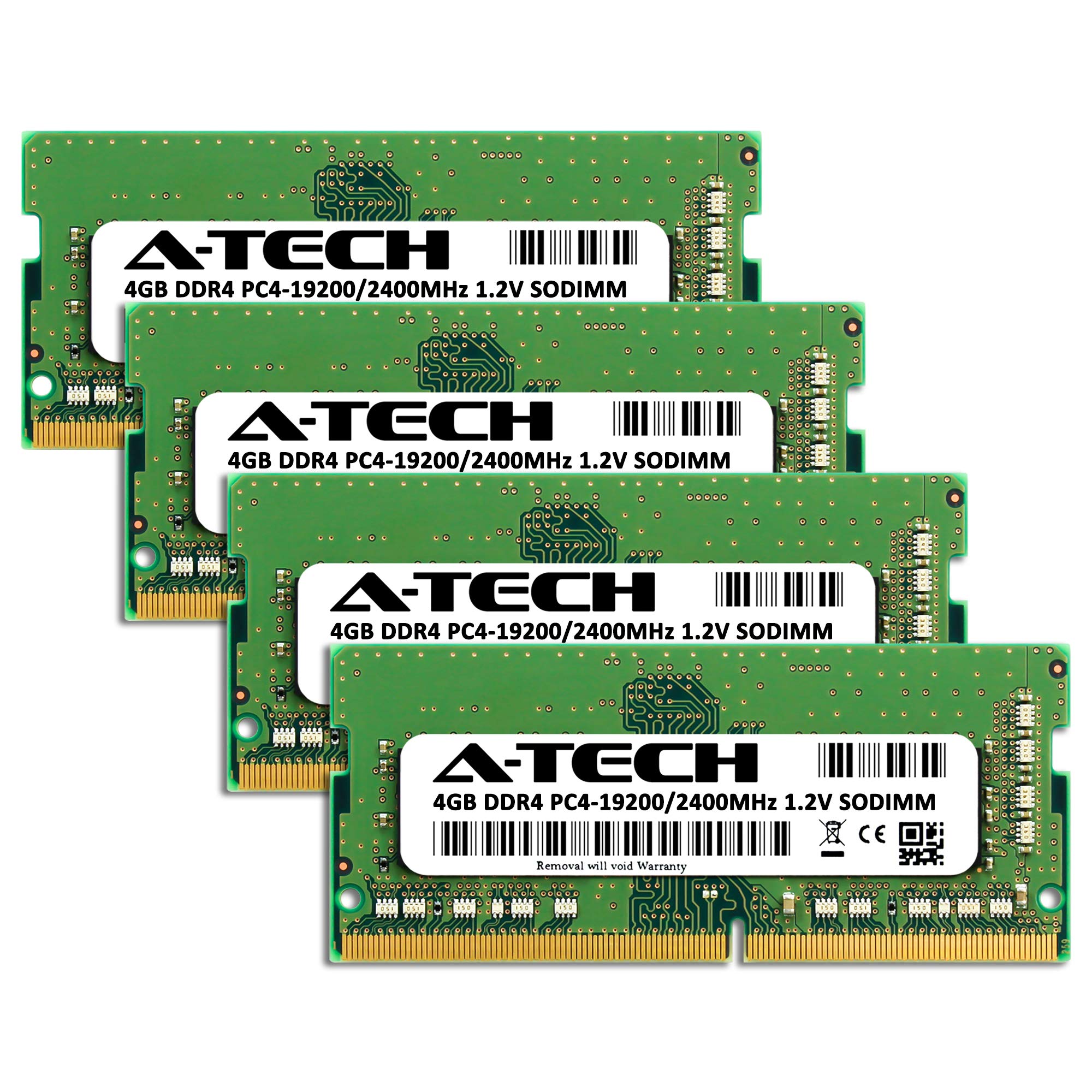 A Tech 16Gb (4X4Gb) Ddr4 2400 Mhz Sodimm Pc4 19200 (Pc4 2400T) Cl17 Non Ecc Laptop Ram Memory Modules