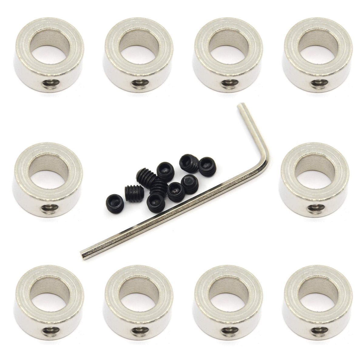 Befenybay 10 Pcs Lock Collar 8Mm Shaft Lock Collar T8 Lead Screw Lock Ring For 3D Printer Cnc Parts (8Mm Silver)
