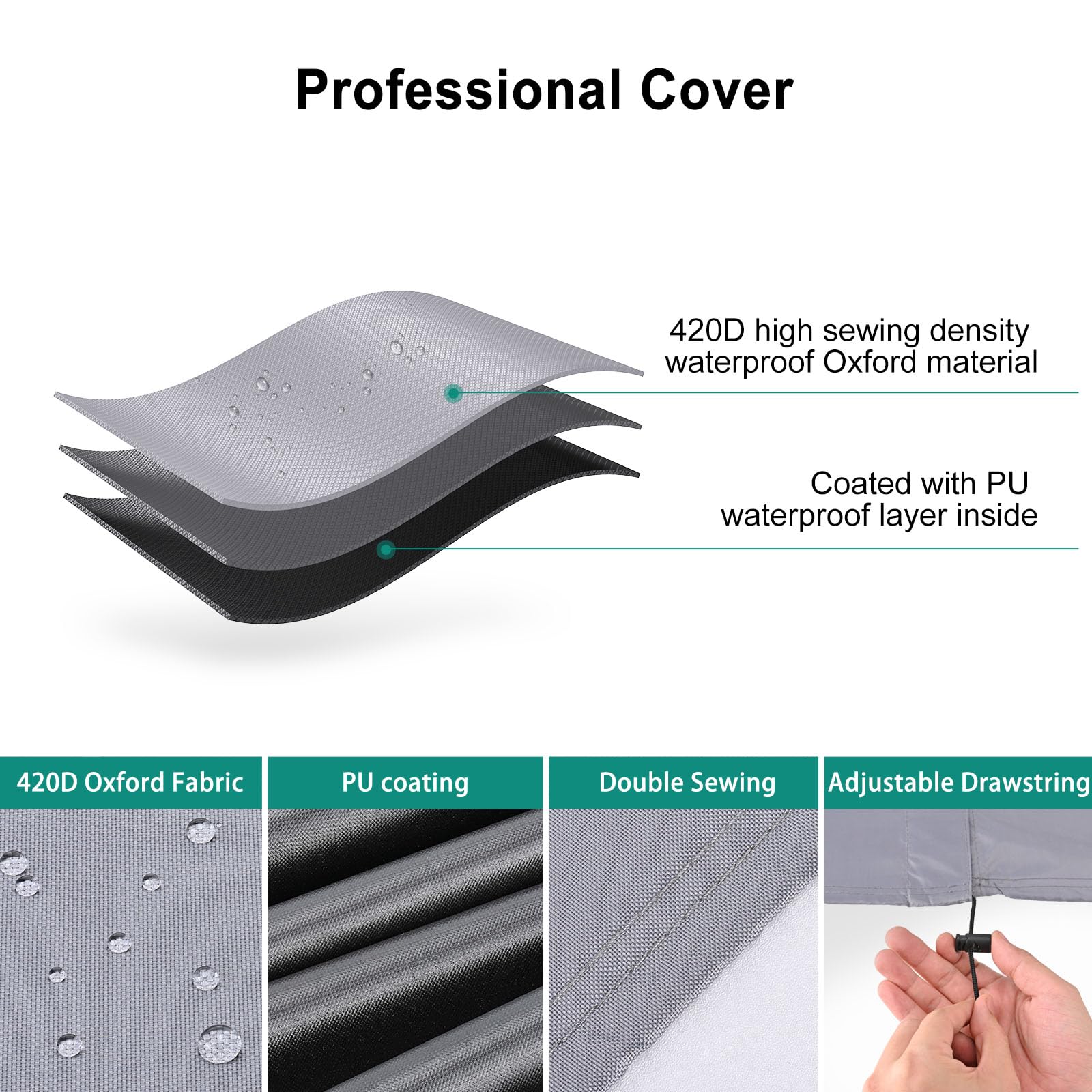 Brosyda Central Large Air Conditioner Cover For Outside Units, Waterproof & Windproof Outdoor Ac Units Cover Gray (26''X26''X32'