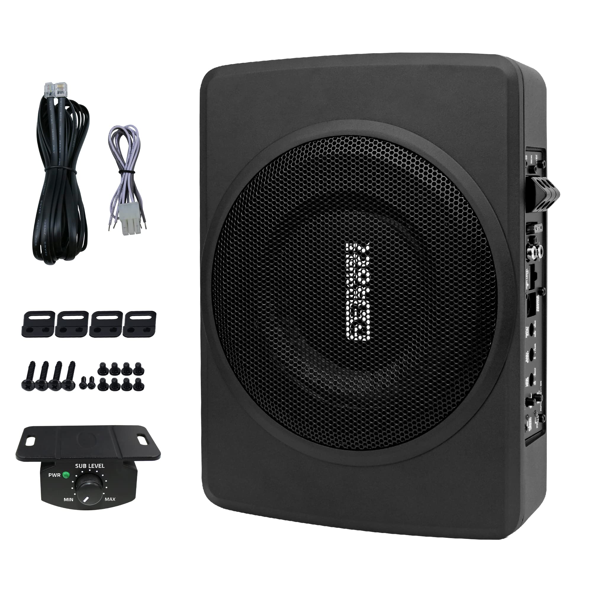 Dr Double Rock Cb08 8 Inch Slim Under Seat Car Subwoofer Car Audio Powered 600 Watts Car Truck Audio Sub Built In Amplifier Acti