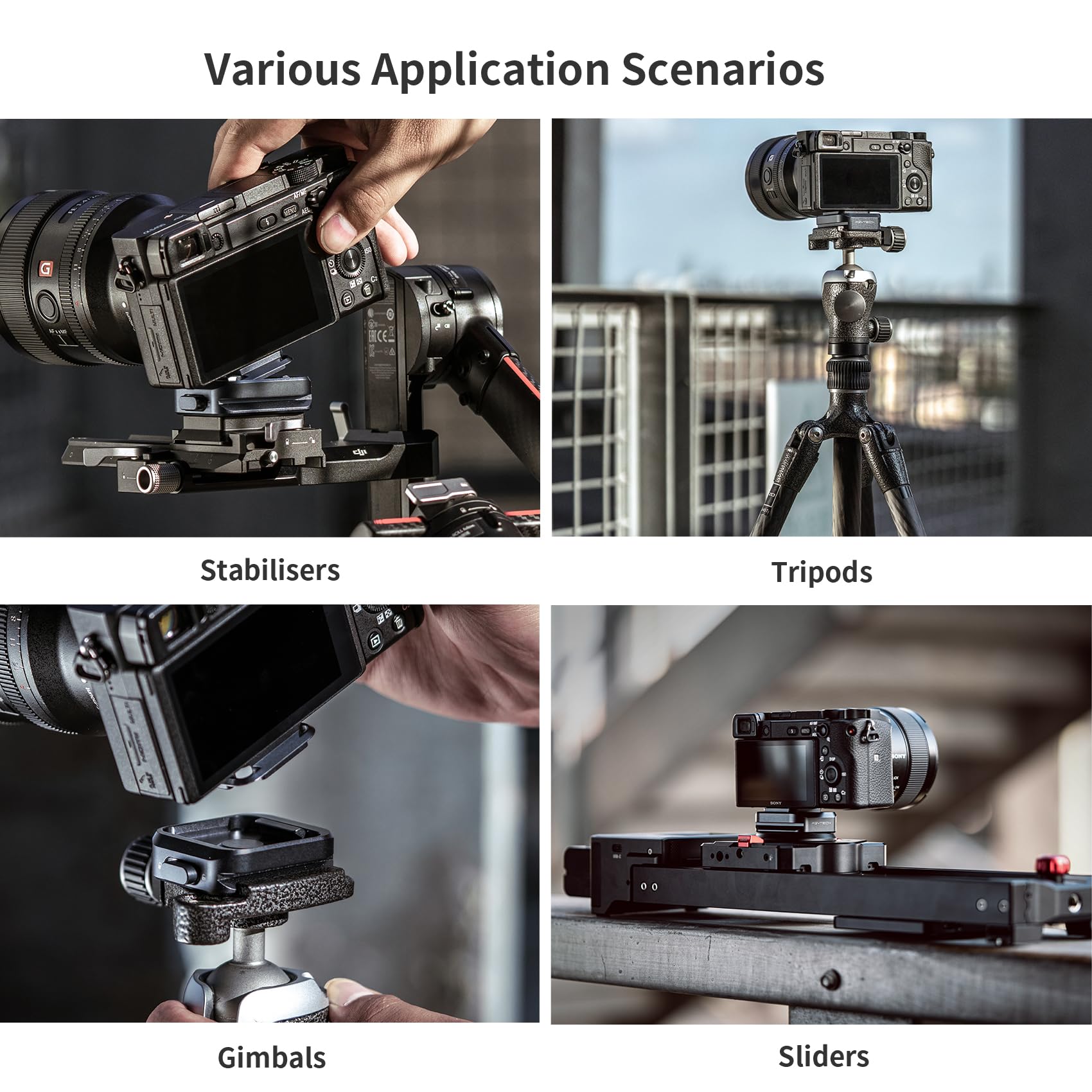 Pgytech Quick Release Plate +Adapter W/Arca Swiss Clamp Camera Mount For Sony/Nikon/Fuji/Dji Quick Setup Mount With Tripods Adapter