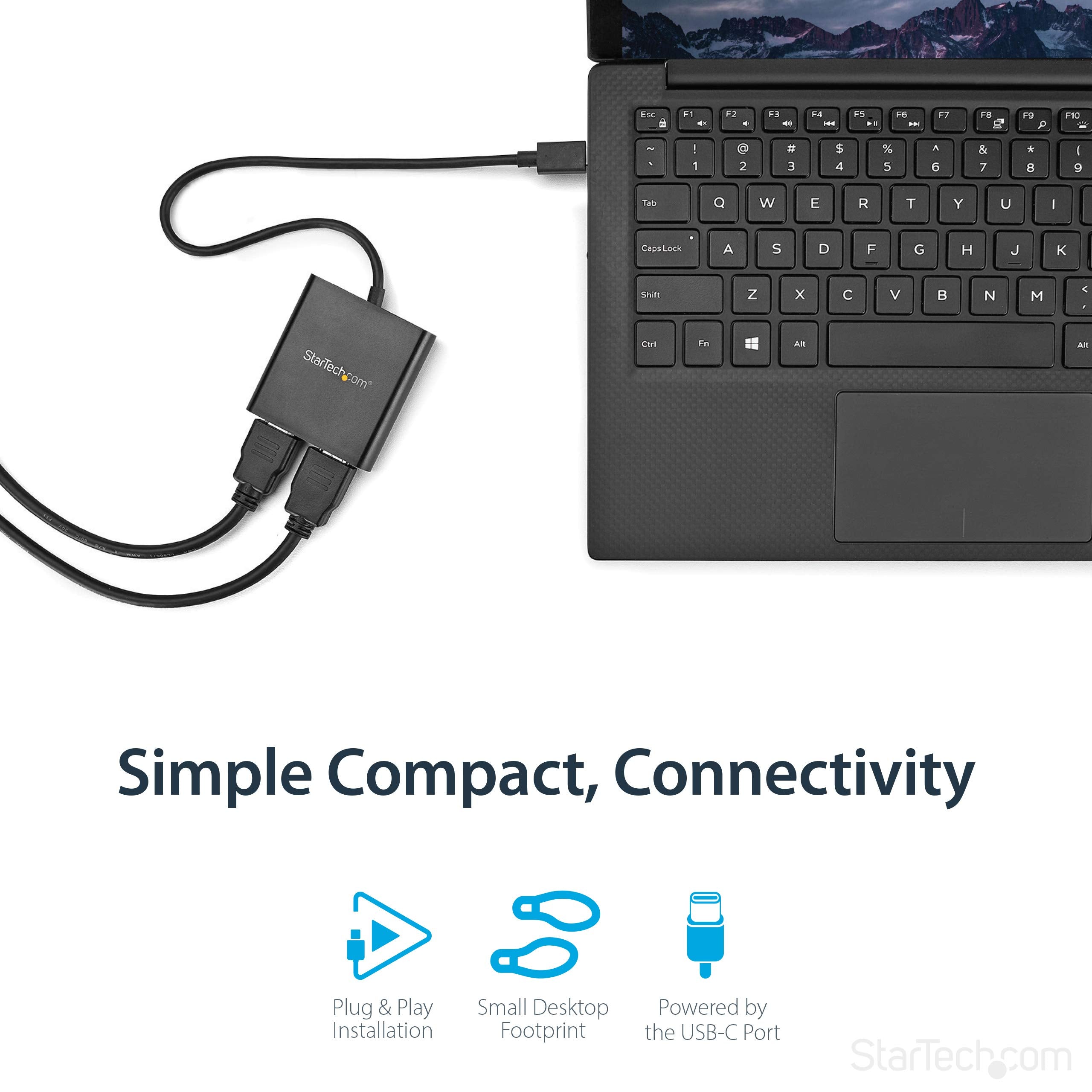 Startech.Com Usb C To Dual Hdmi Adapter, Usb Type C Multi Monitor Mst Hub, Dual 4K 30Hz/1080P 60Hz Hdmi Laptop Display Extender