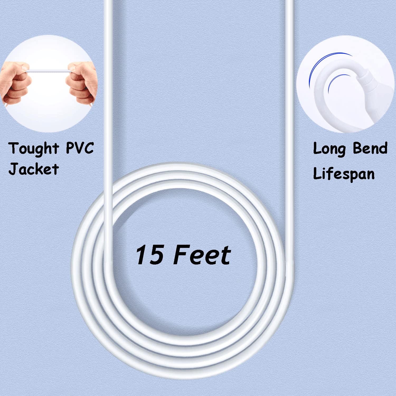 Costyle USB 2.0 Extender Cable Type A Male to A Female 2 Pack 15ft White