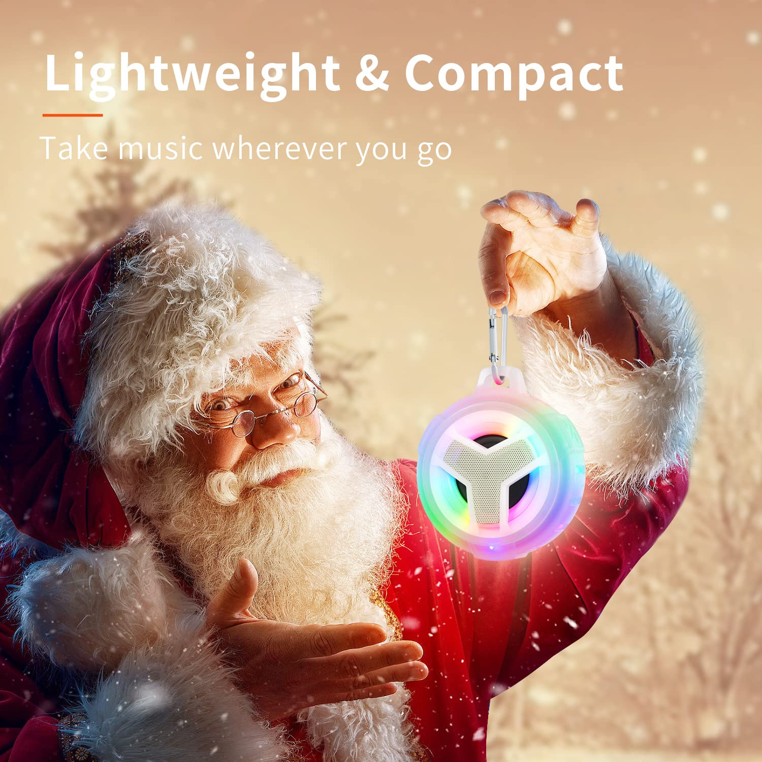 Eboda Bluetooth Shower Speaker, Portable Bluetooth Speakers, Ip67 Waterproof Wireless Speaker With Led Light, 2000Mah, True Wire