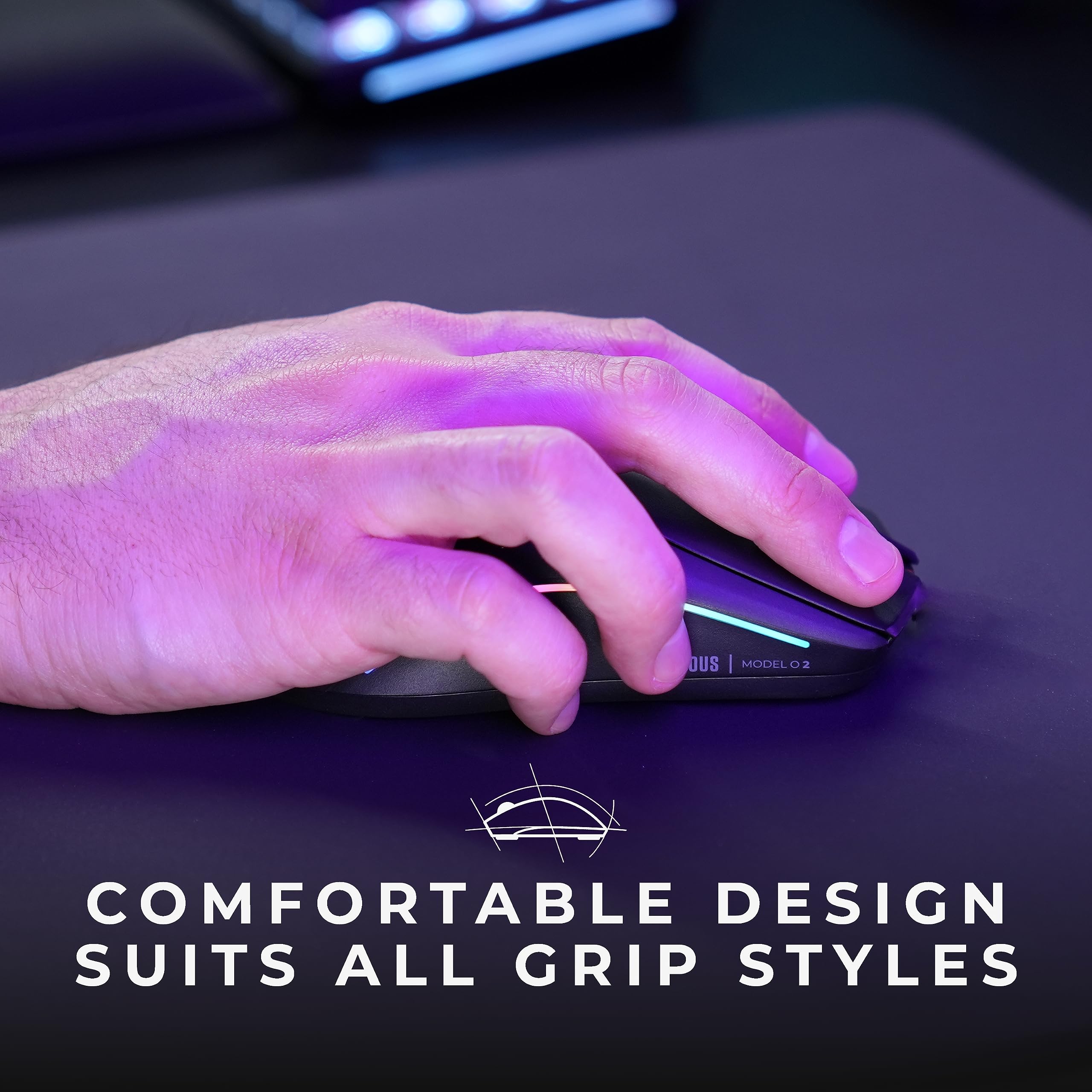 Glorious Gaming Model O 2 Wireless Gaming Mouse - Hybrid 2.4Ghz & Bluetooth Wireless, 68G Superlight, Long Battery Life, 26K Bam