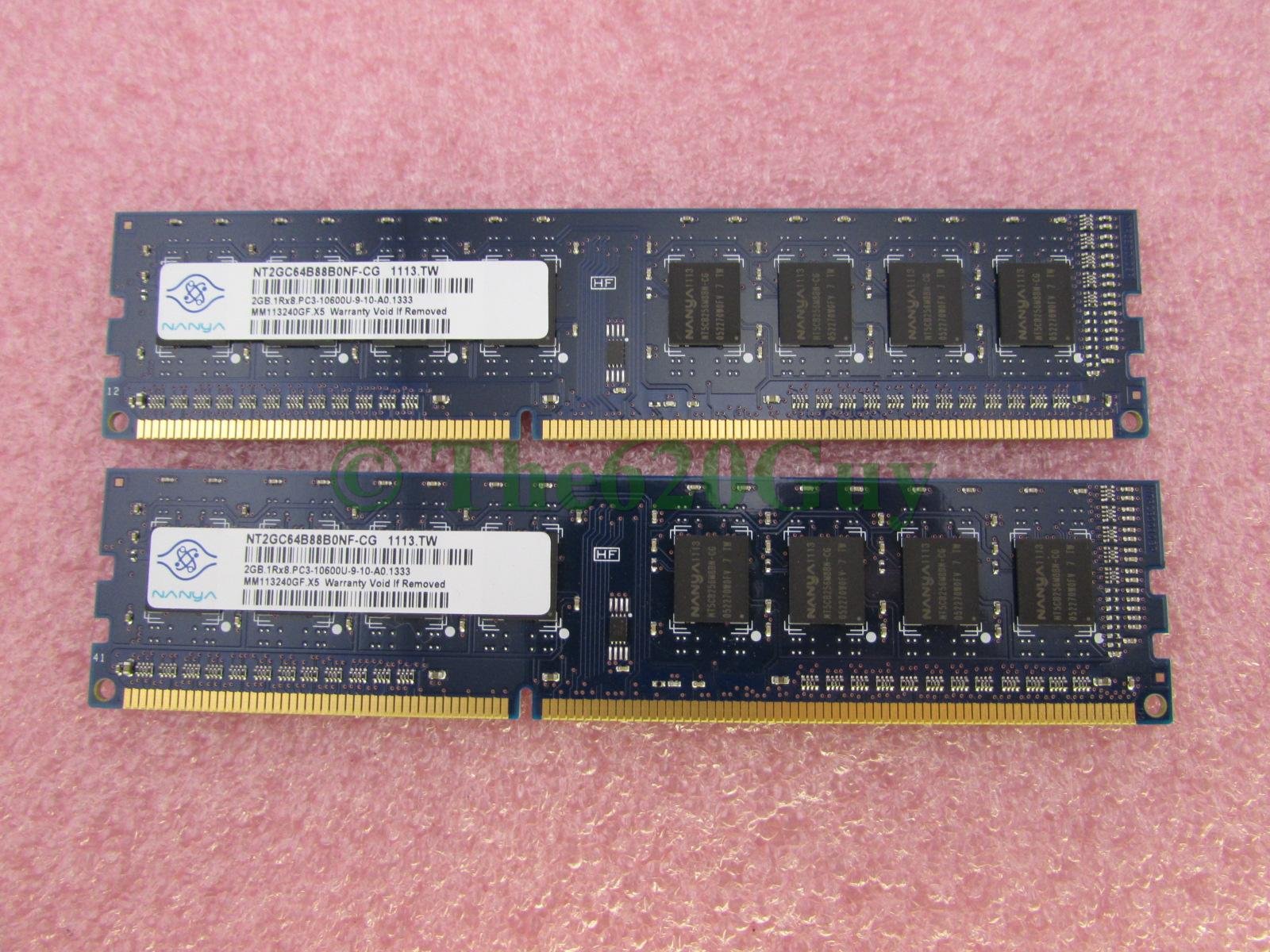 Nanya Nt2Gc64B88B0Nf Cg 4Gb 2 X 2Gb Pc3 10600U Ddr3 1333 Desktop Memory Kit