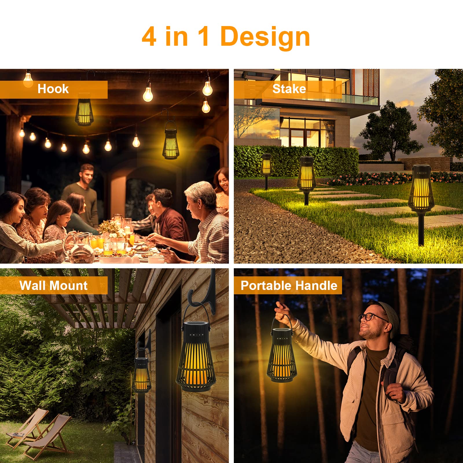 Outdoor Bluetooth Flame Speaker, Tesoorda Led Flickering Flame Effect Speaker With Torch Light, Portable Waterproof Wireless Spe
