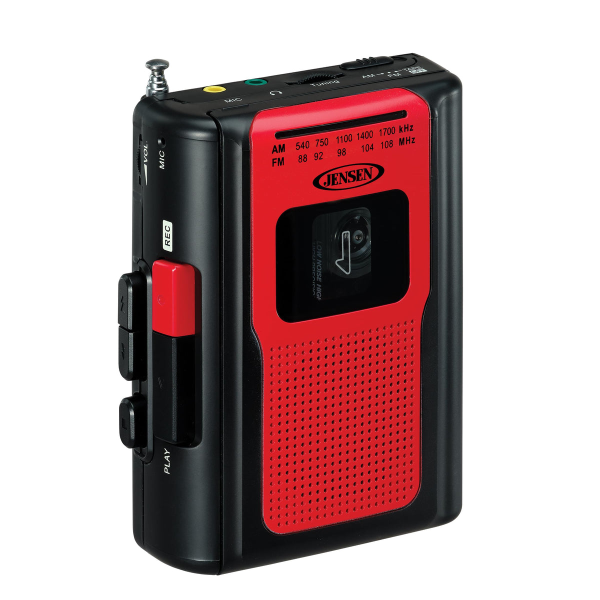 Jensen Retro Portable Am/Fm Radio Personal Cassette Player Compact Lightweight Design Stereo Am/Fm Radio Cassette Player/Recorde