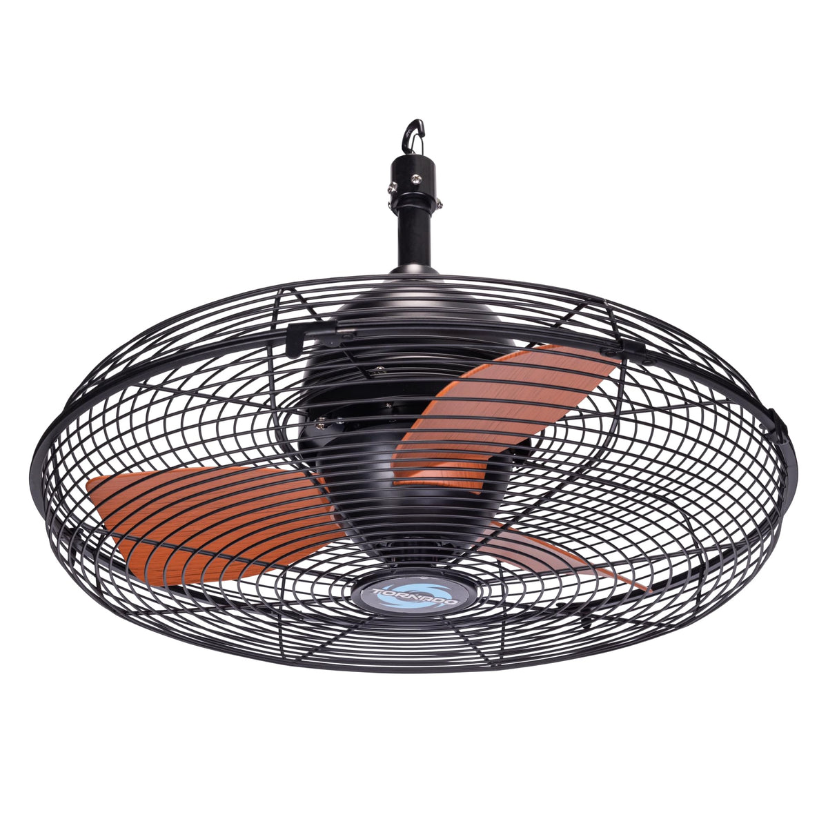 Tornado 20 Inch Outdoor Downrod Mount Ceiling Fan, Ipx4 Water-Resistant Ceiling Hung Fan Remote Control Included, 3 Speed 3300 C