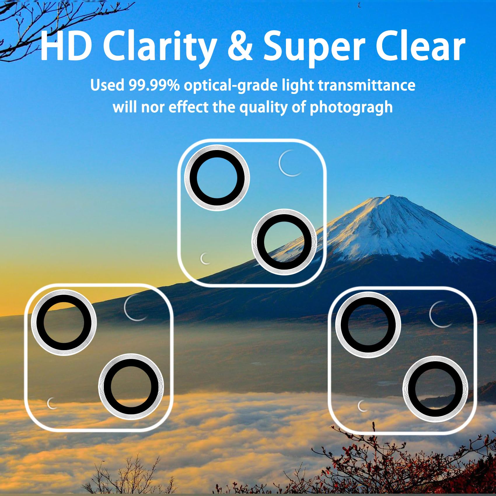 Dengduoduo ?3 Pack? Tempered Glass Camera Lens Protector For Iphone 14 6.1'' & Iphone 14 Plus 6.7'', Ultra Hd, 9H Hardness, Anti