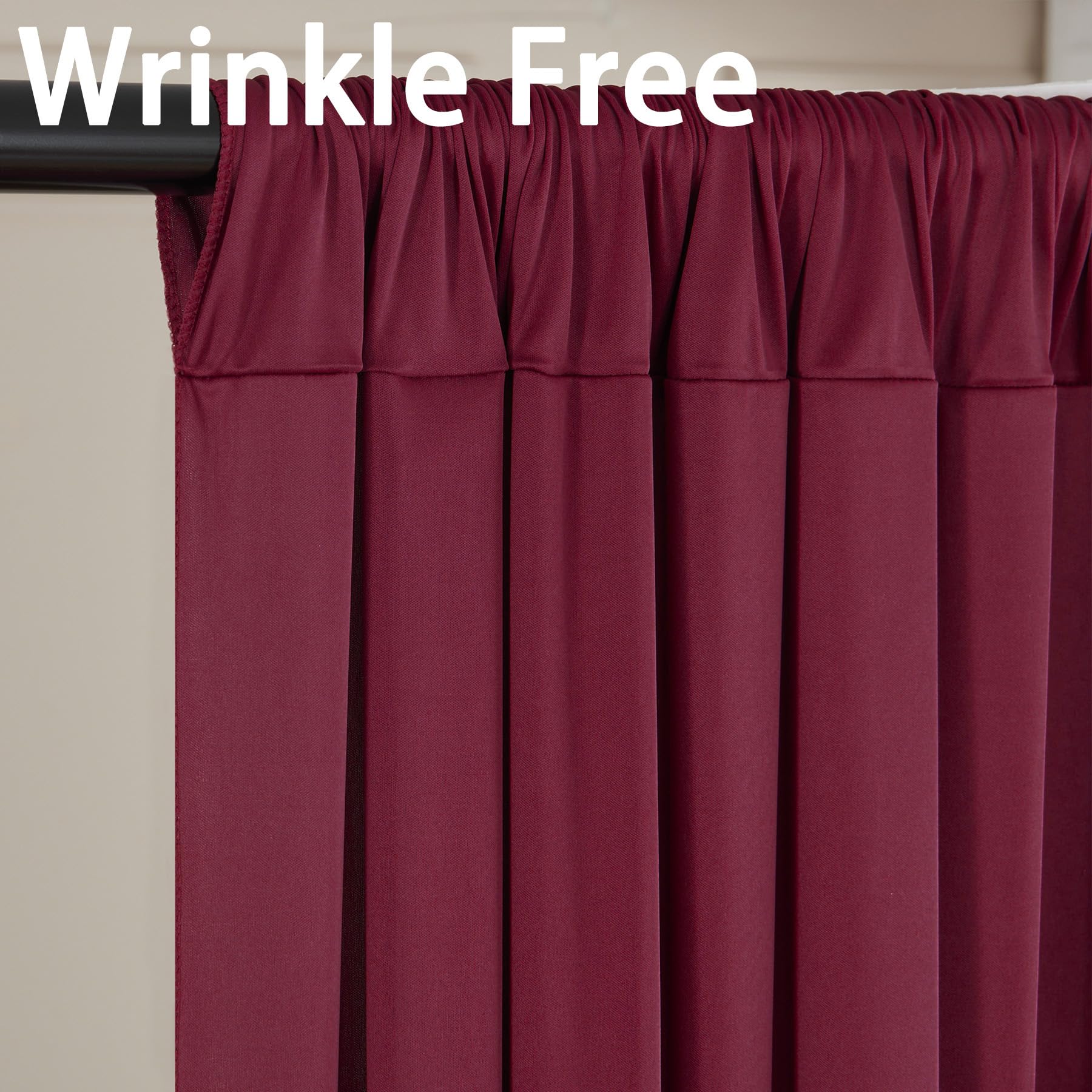 10X8Ft Wrinkle Free Burgundy Backdrop Curtain Maroon Backdrop Drapes, Thick Fabric Wedding Curtains Party Background For Baby Sh