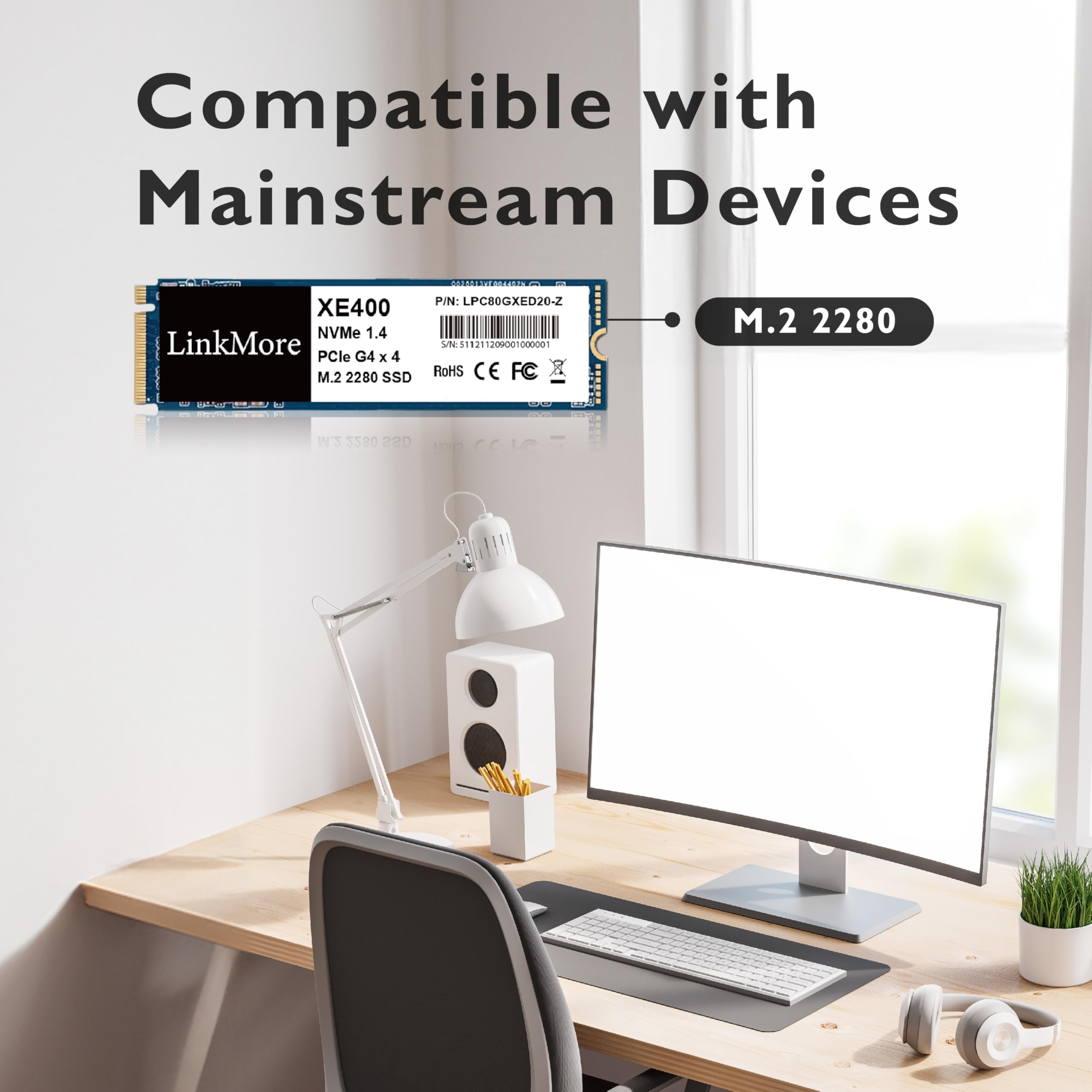 Linkmore Xe400 500Gb M.2 2280 Pcie Gen4 Nvme 1.4 Internal Ssd, Solid State Drive, Read Speed Up To 5000Mb/S Storage For Pc, Lapt