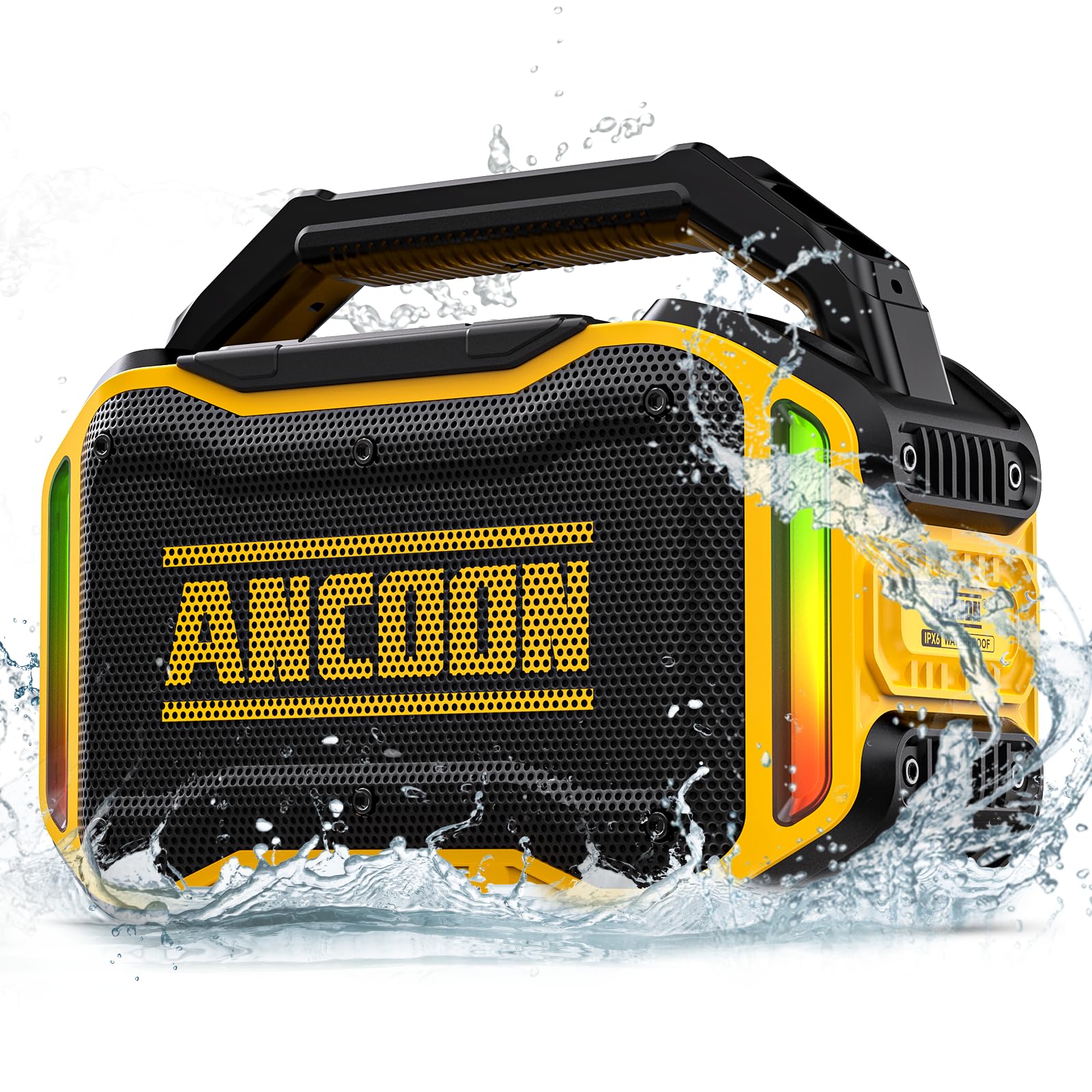 Ancoon Speakers Bluetooth Wireless: 80W(Peak) Loud Speaker With Bass, 20H Playtime, Ipx6 Waterproof, Large Jobsite Speakers For 