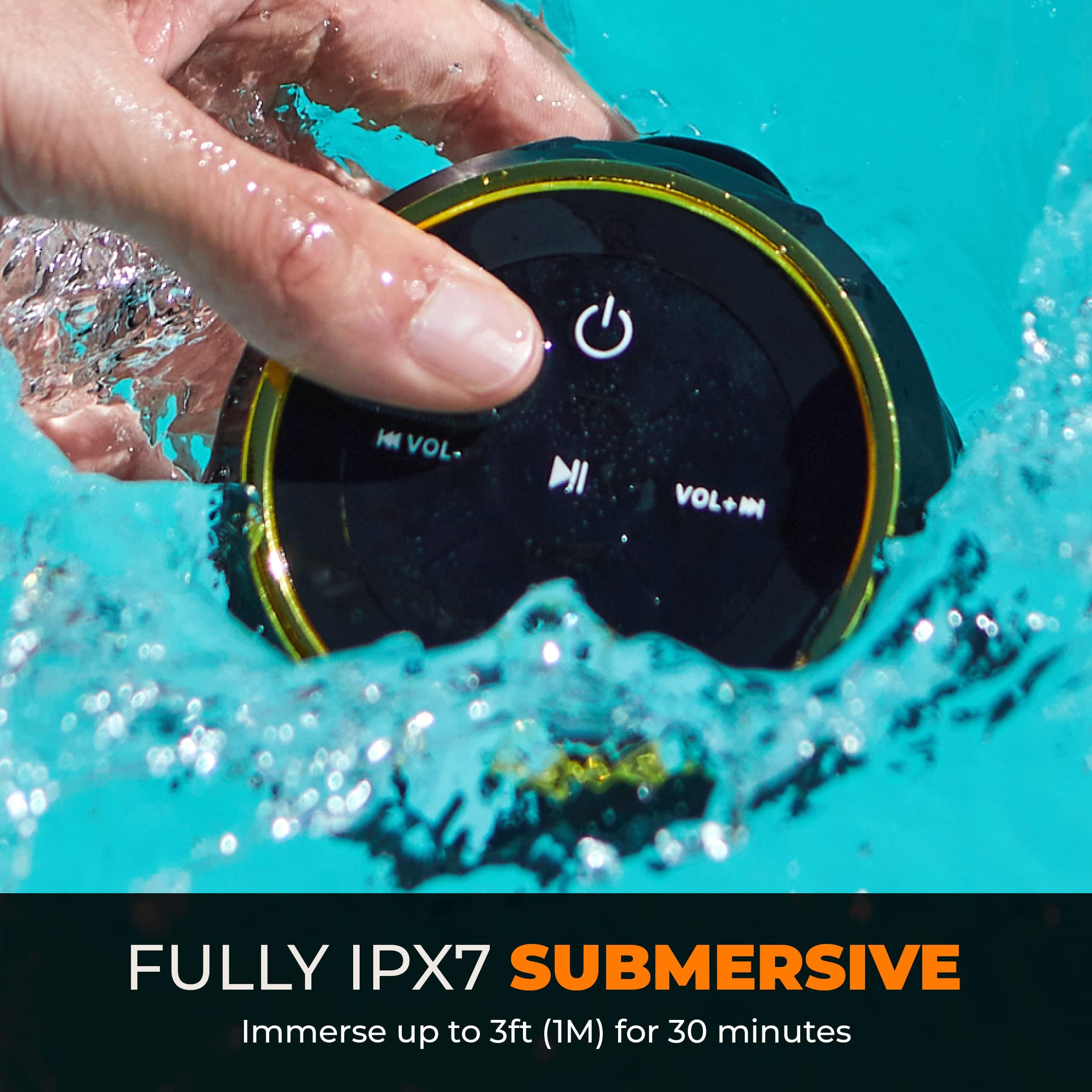 Ifox Portable Bluetooth Shower Speaker, Ipx7 Waterproof Outdoor Wireless Speaker, Built-In Mic, Carabiner, Beach, Camping, Hikin