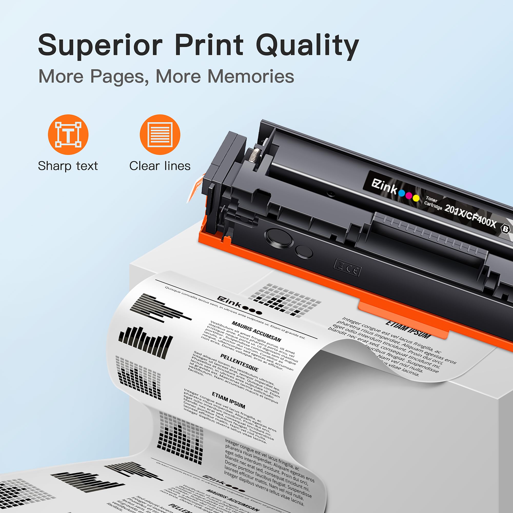 E Z Ink 201X Replacement For Hp 201X Toner Cartridges 4 Pack High Yield Cf400X Cf401X Cf402X Cf403X Compatible With Hp Color Las