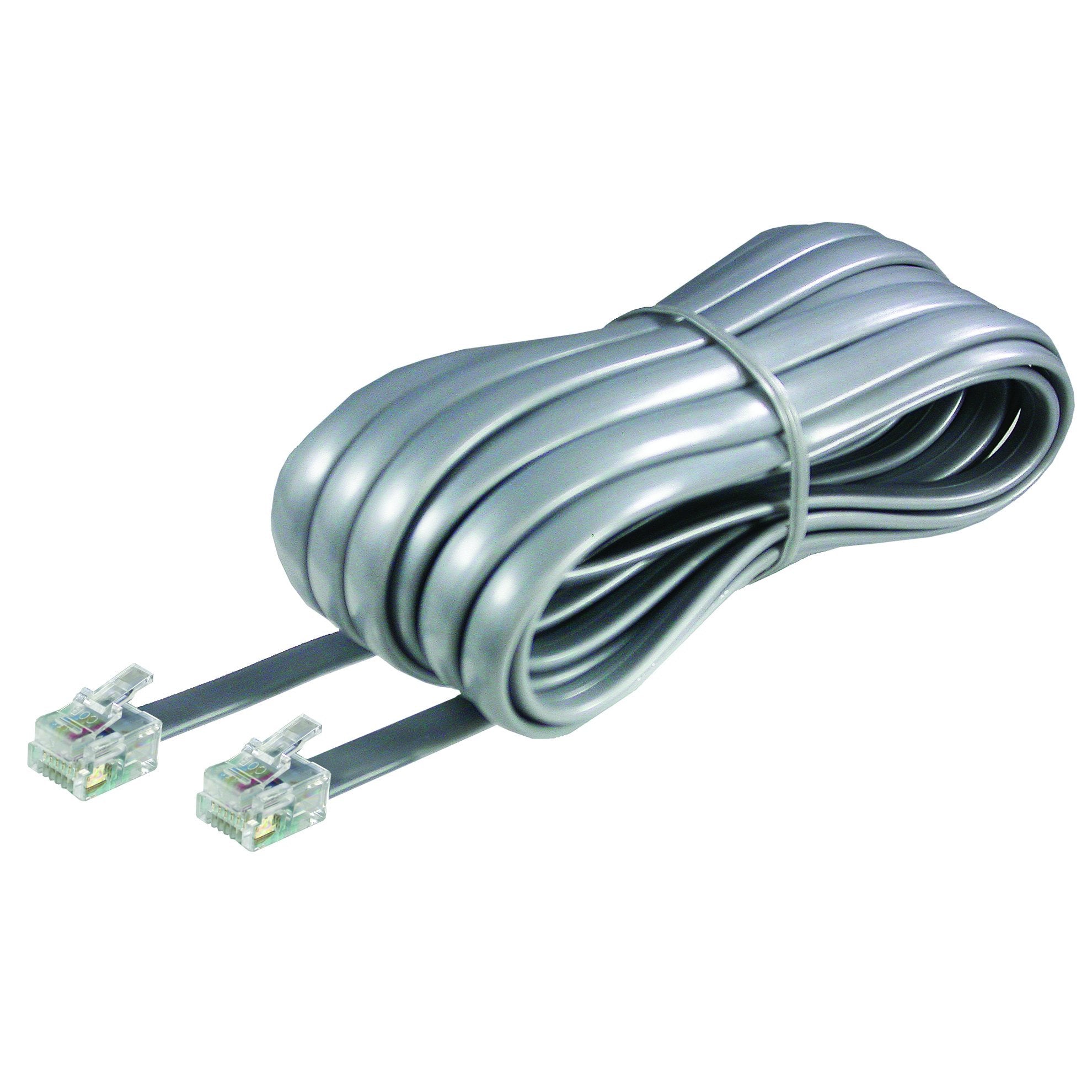 Softalk 46625 Phone Line Cord 25 Feet Silver Landline Telephone Accessory, 25 Foot