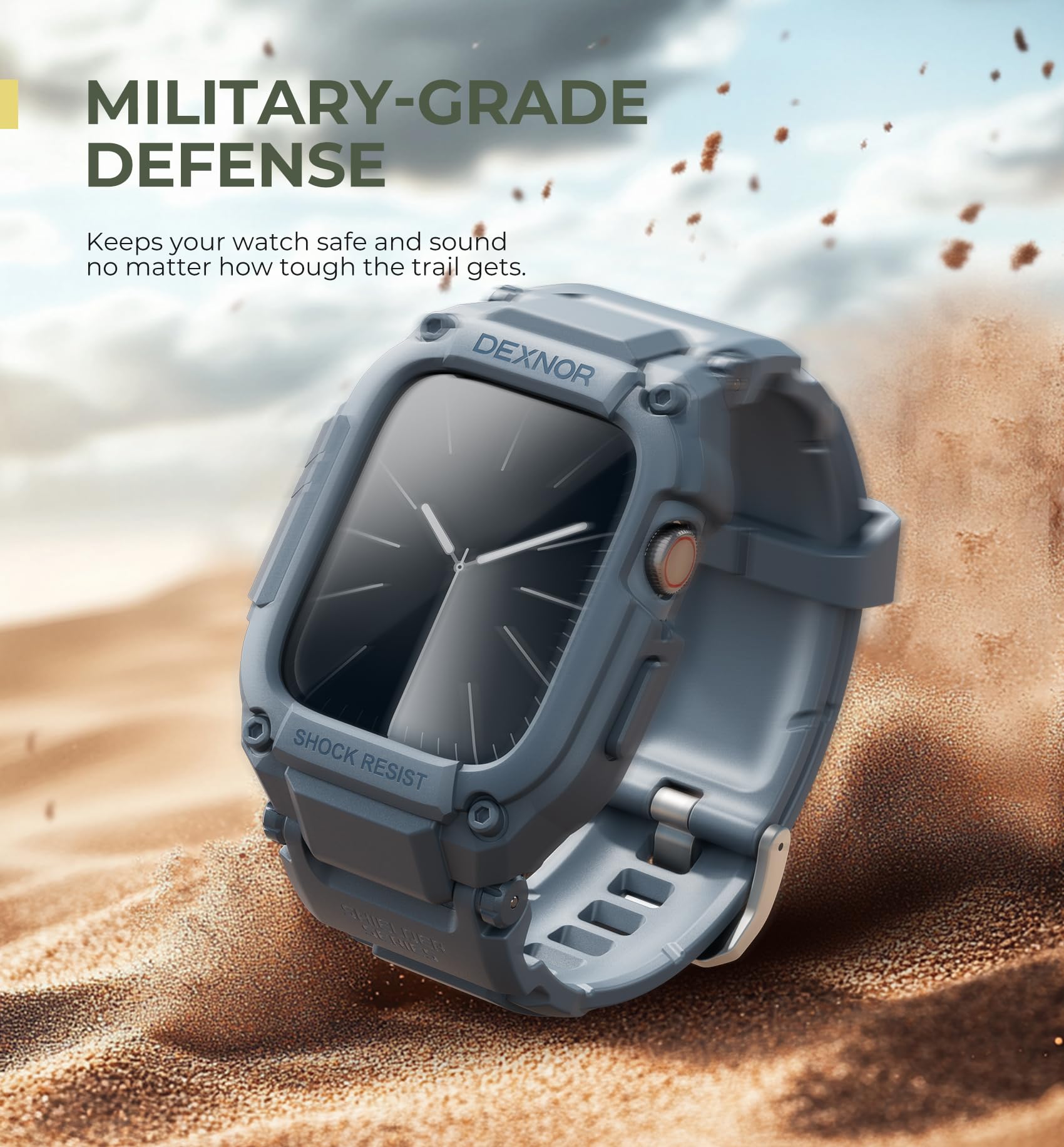 Dexnor For Apple Watch Series 9/8/7 [45Mm] Band With Case, Series Se2/Se/6/5/4 [44Mm] Band, [Built-In 2 Sets Tempered Glass Scre