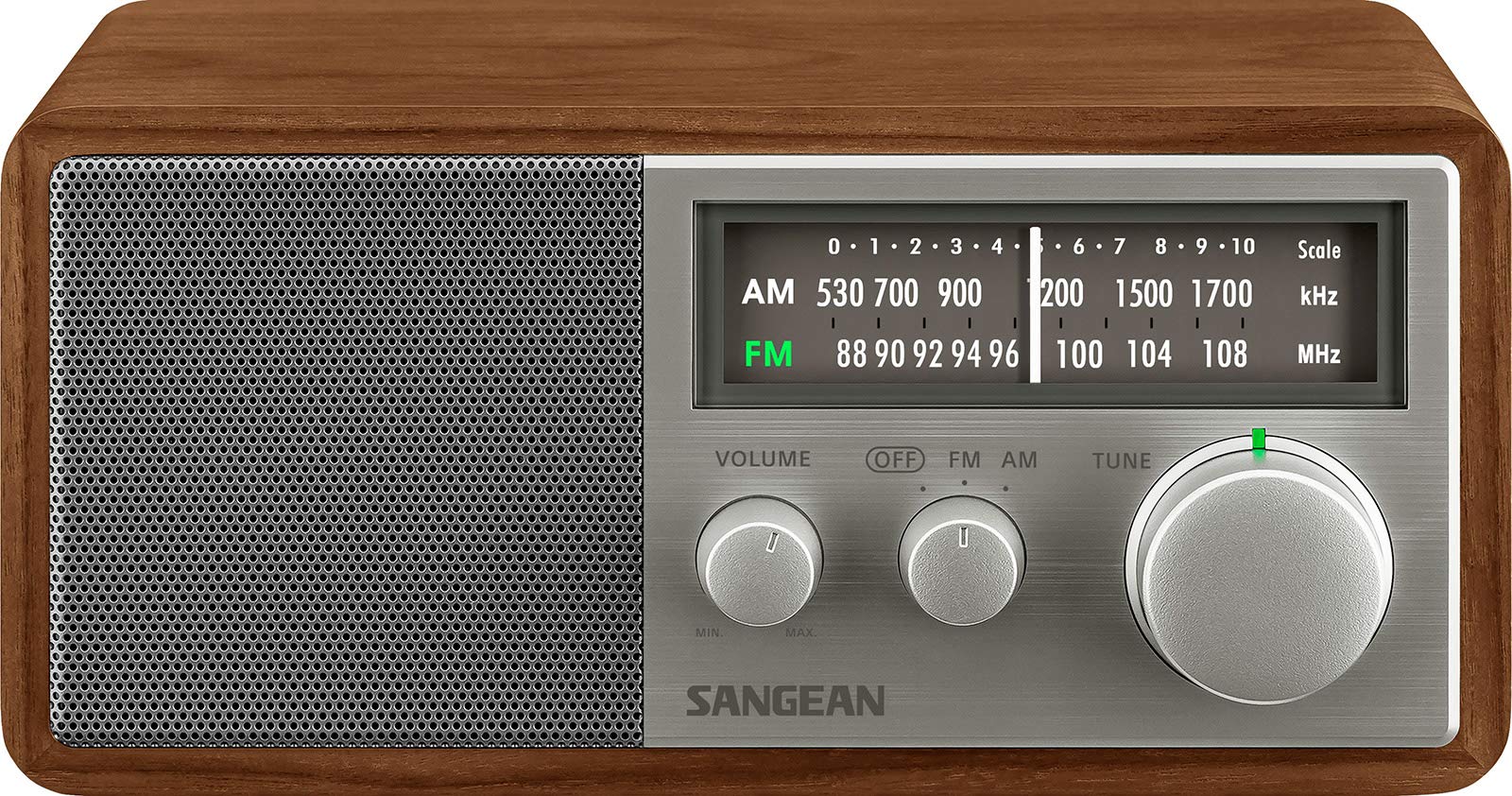 Sangean SG-116 Retro Wooden Cabinet Radio,Walnut-Silver