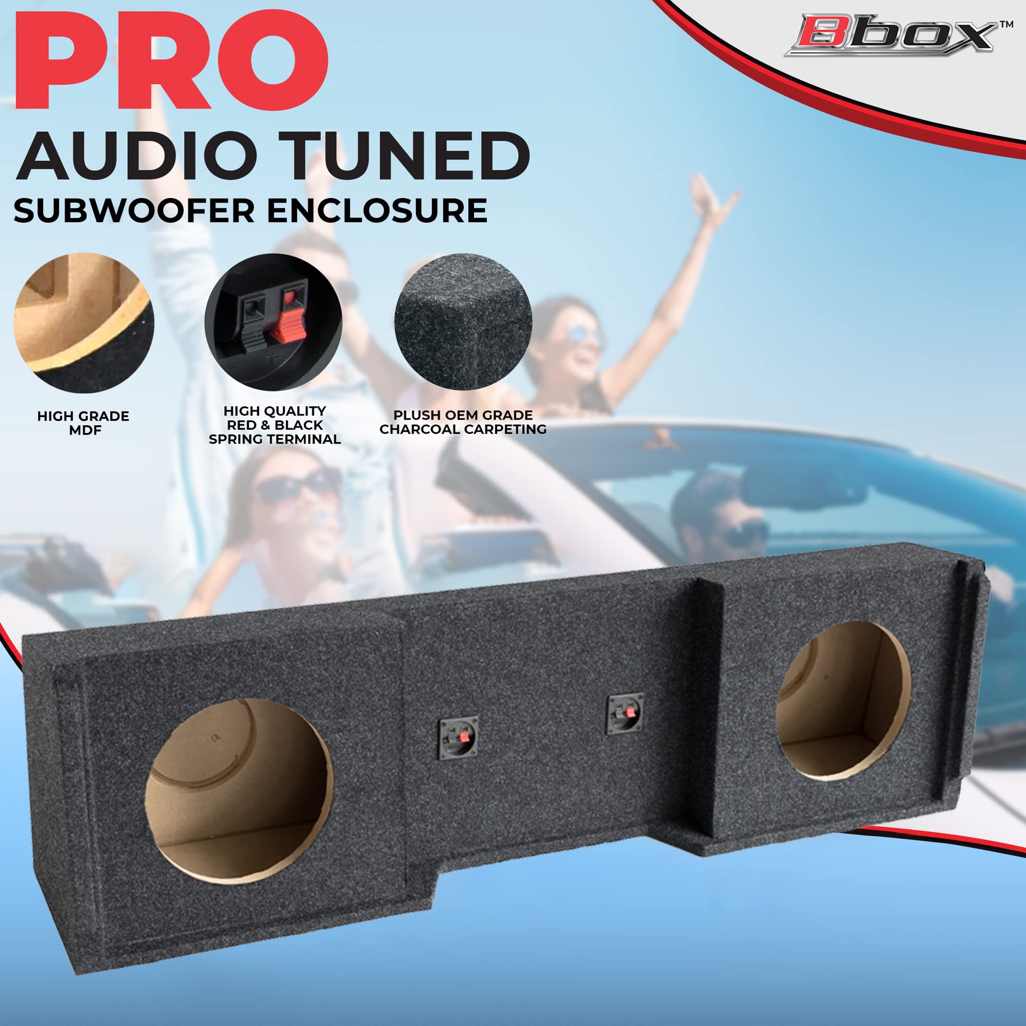 Bbox Dual Sealed 10 Inch Subwoofer Enclosure   Accu Tuned Subwoofer Box Improves Audio Quality, Sound & Bass   Fits 1999 2007 Ch