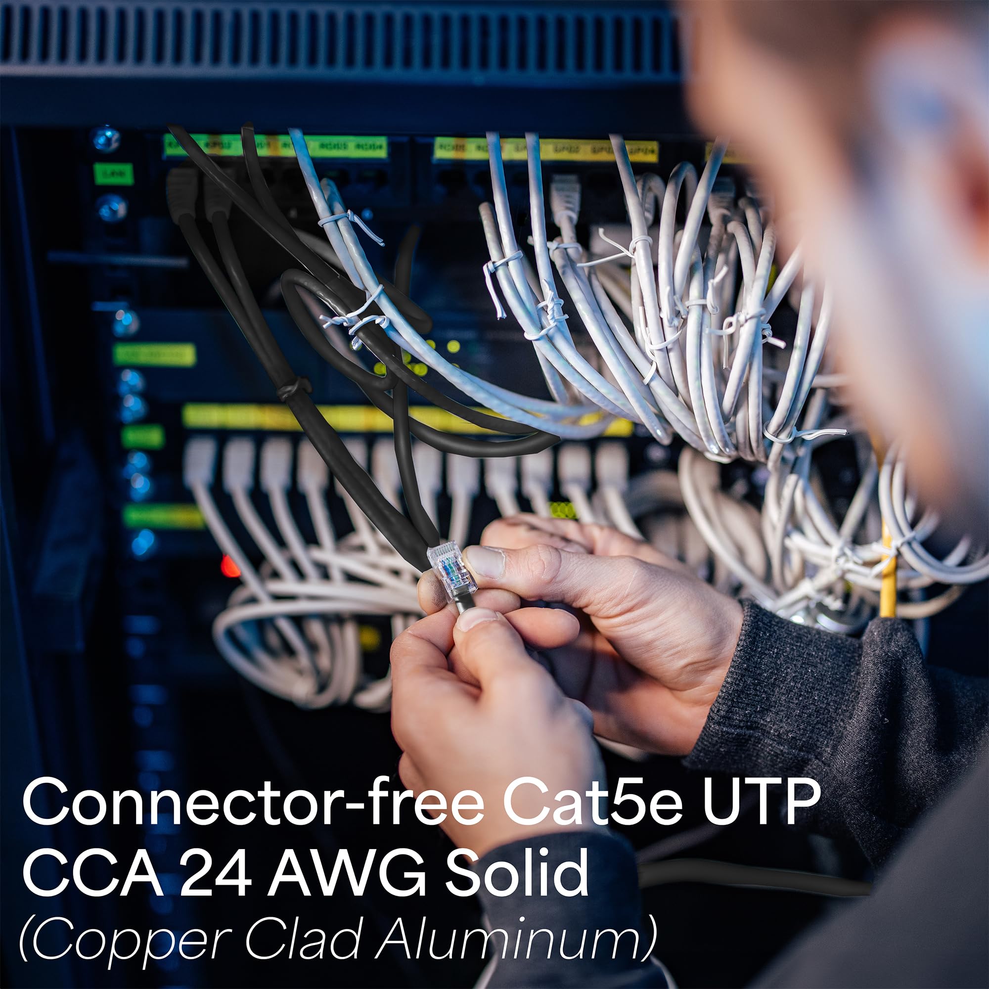 VIVO Waterproof 500ft Bulk Cat5e Wire, CCA Ethernet Cable, UTP Pull Box, Outdoor Direct Burial, Black, CABLE V011