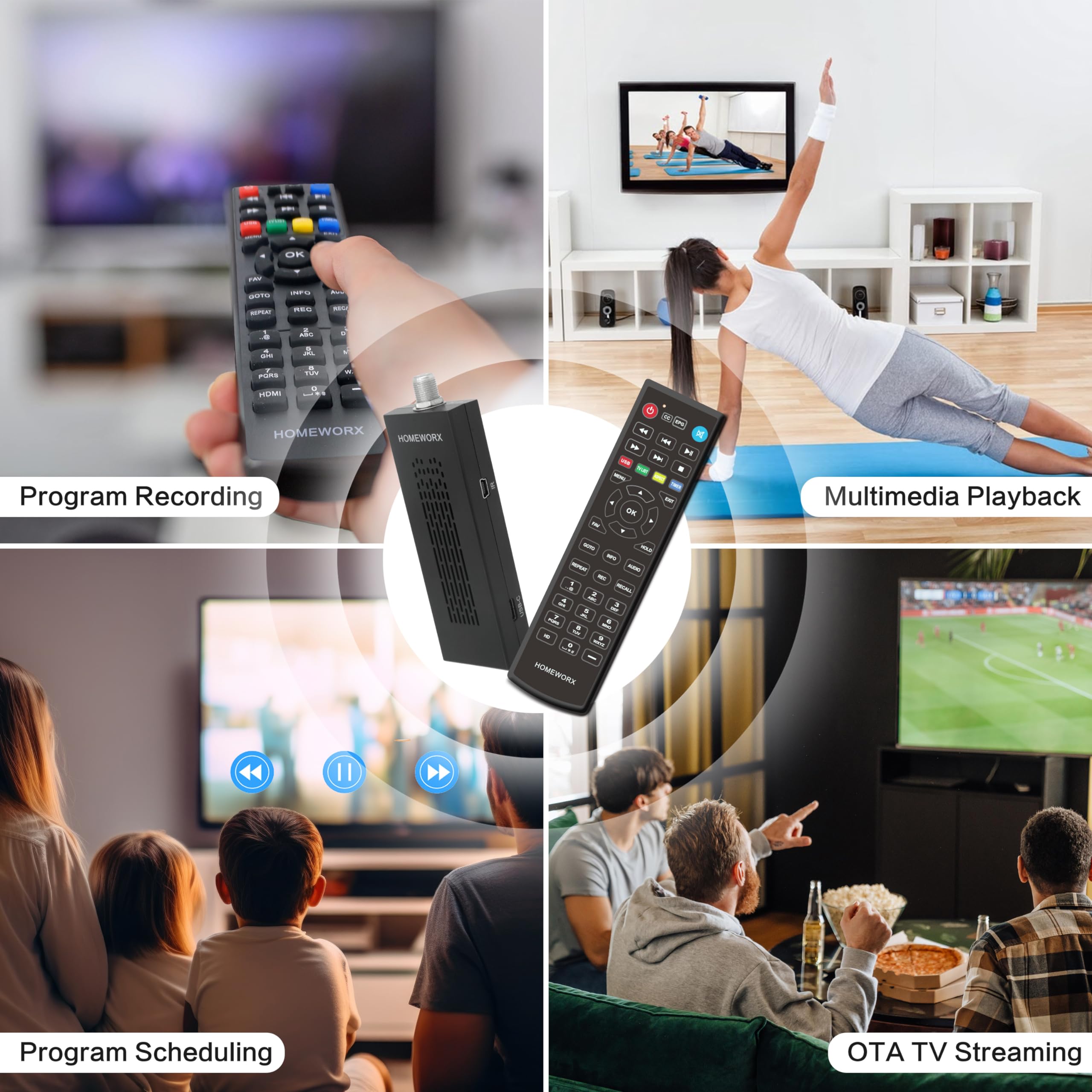 2024 Newest Digital Tv Converter Box Dongle, Atsc Digital Converter Box With Tv Tuner, Tv Recording, Usb Multimedia Function, 10