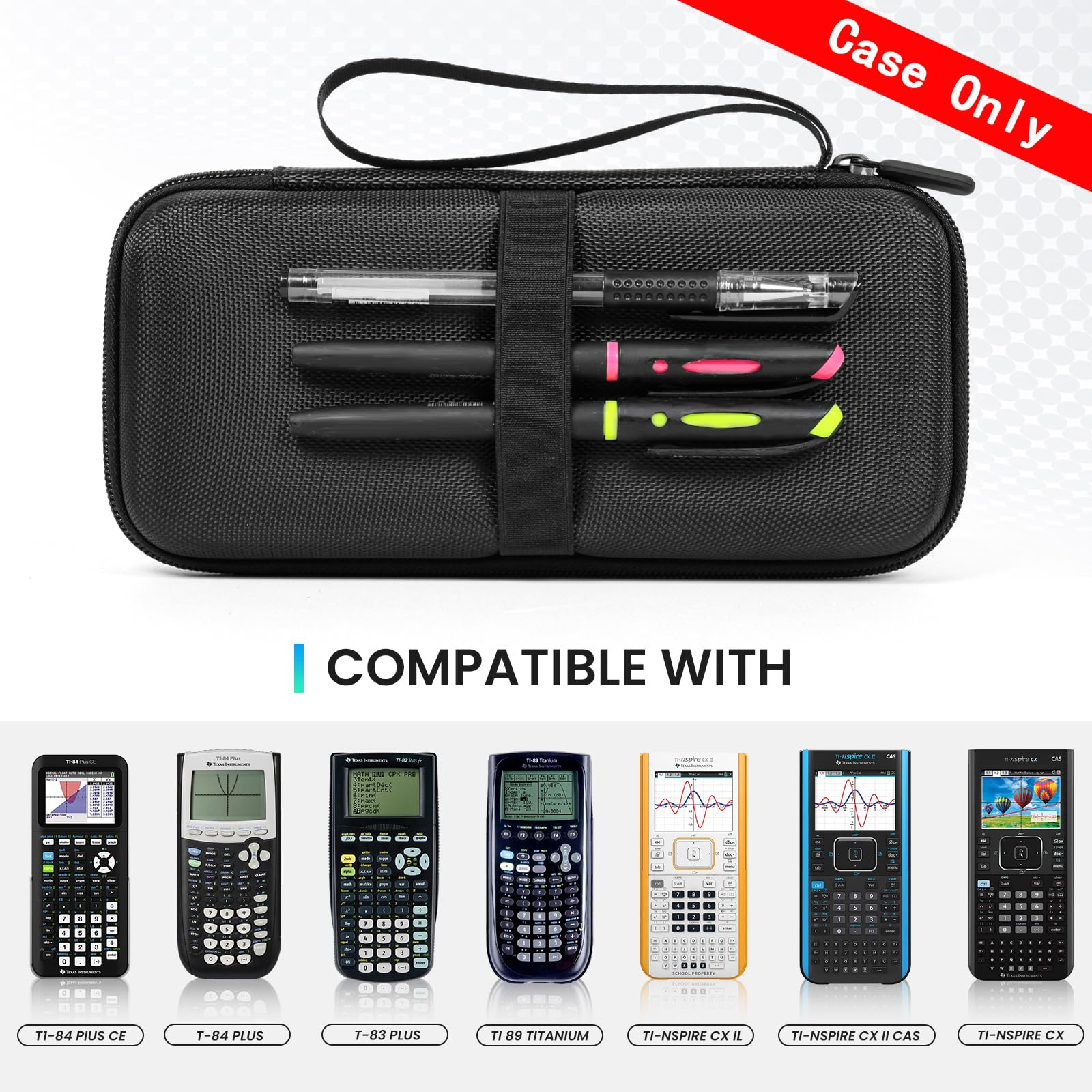 Graphing Calculator Case For Texas Instruments Ti 84 Plus Ce, Carrying Box Protective Case For Ti 83 Plus Ce Ti 85 Ti 89 Ti 82 P
