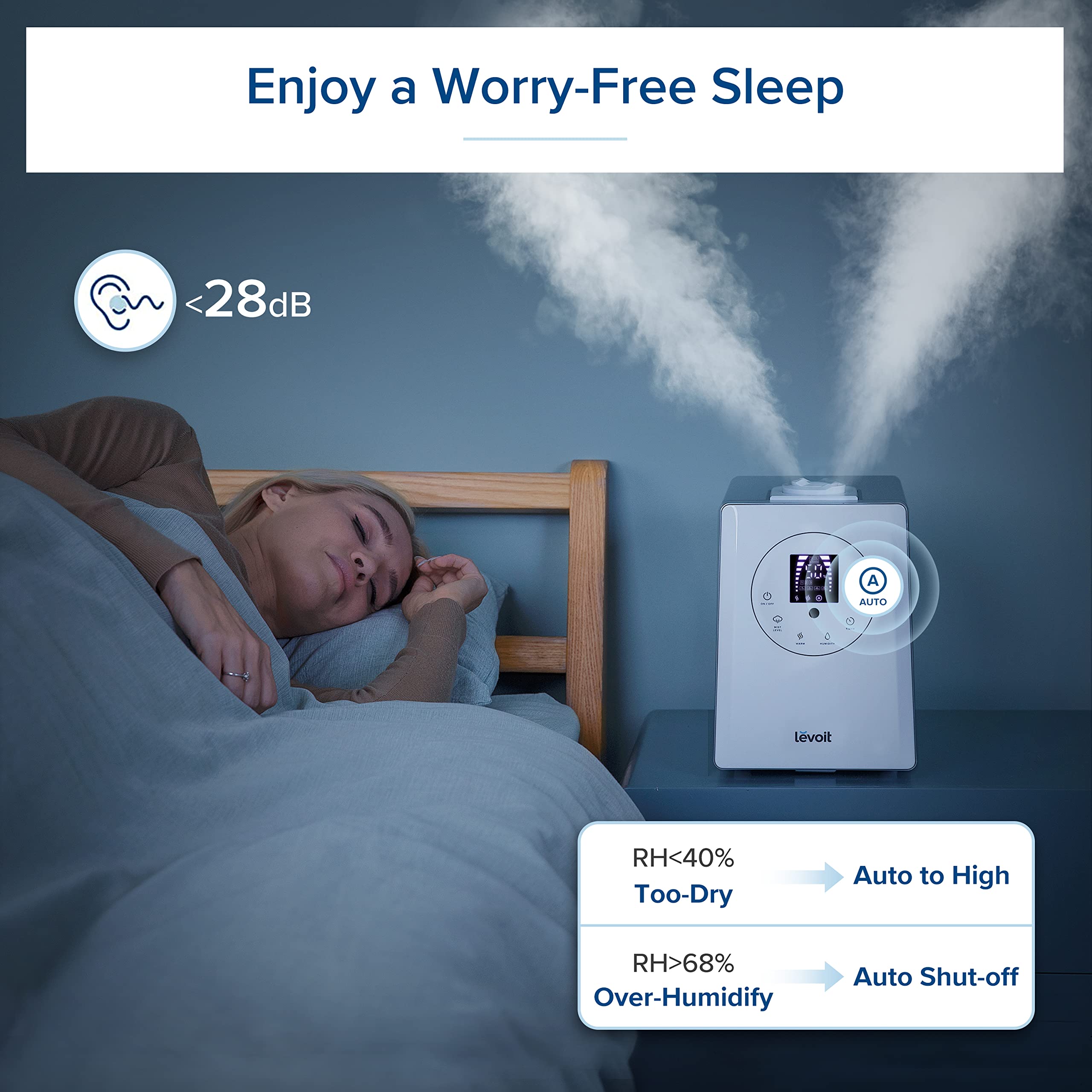 Levoit Humidifiers For Bedroom Large Room Home, 6L Warm And Cool Mist Ultrasonic Air Vaporizer For Plants And Whole House, Built