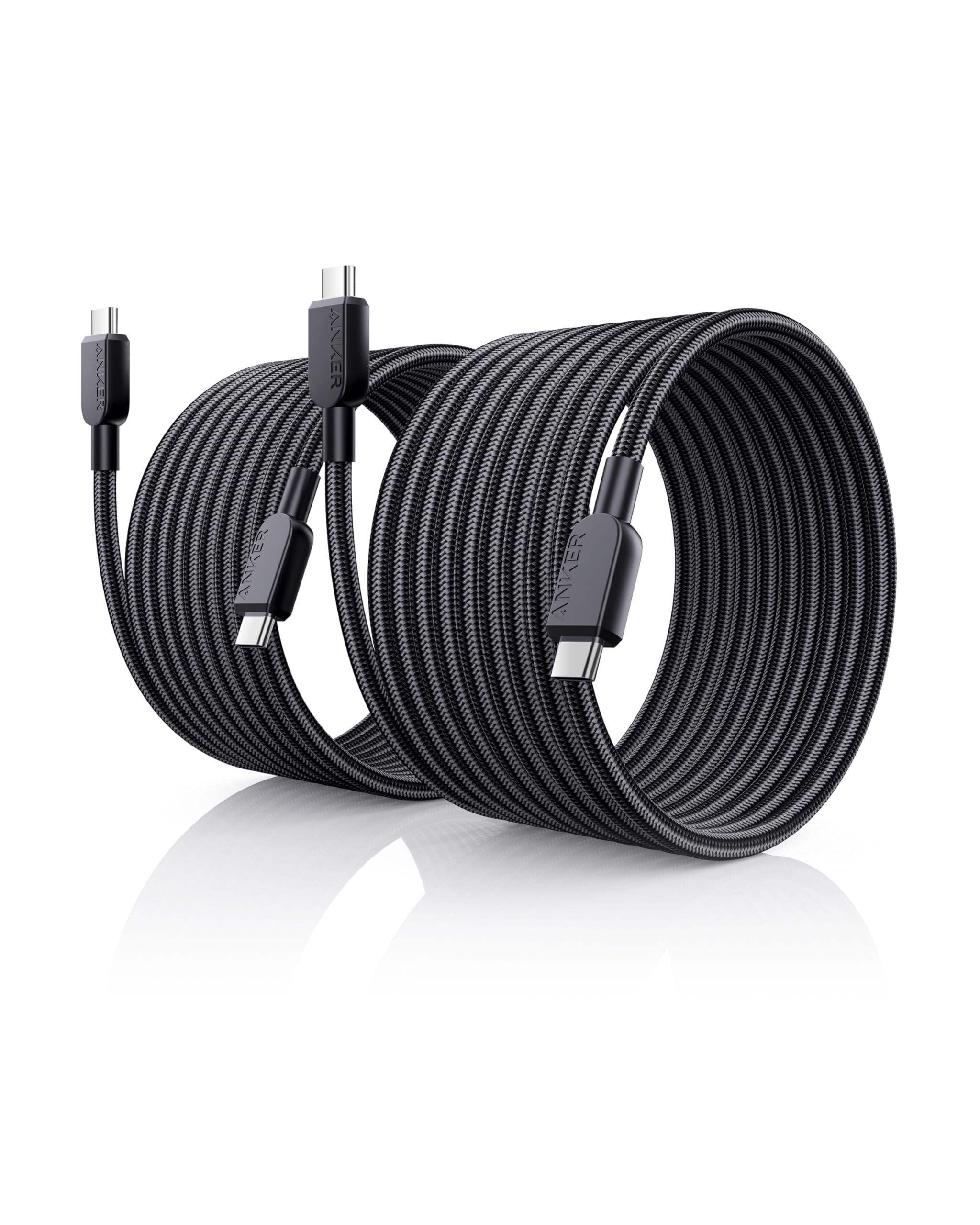 Anker 240W Usb C To Usb C Cable (2Pack,10Ft), Usb C Charger Cable Fast Charge For Iphone 15/15Pro/15Plus/15Promax, Macbook Pro 2