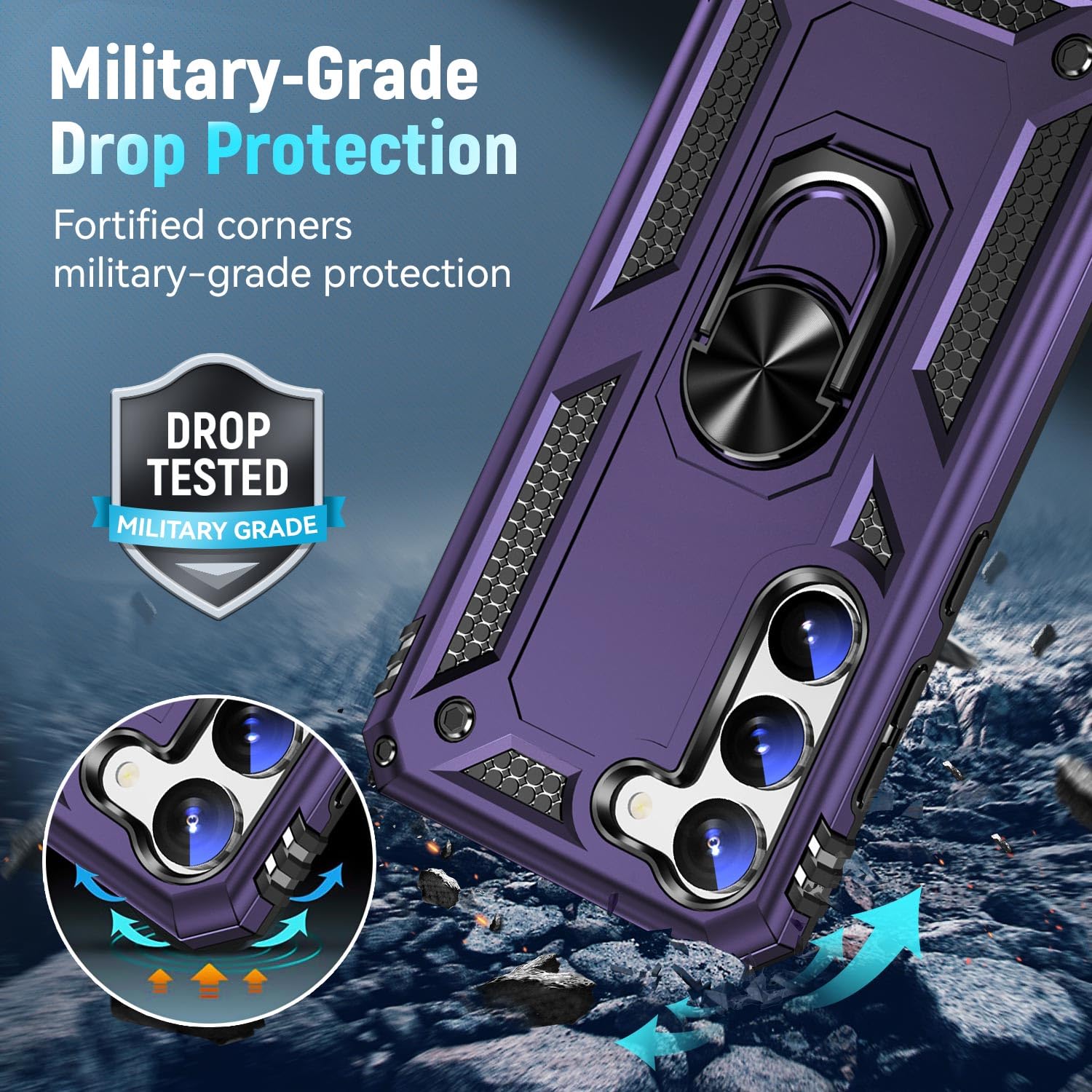 Zoeii S23 Phone Case, Galaxy S23 Case,[Military Grade Drop Tested] Hard Back & Soft Edge Slim Protective Designed,For Samsung S2