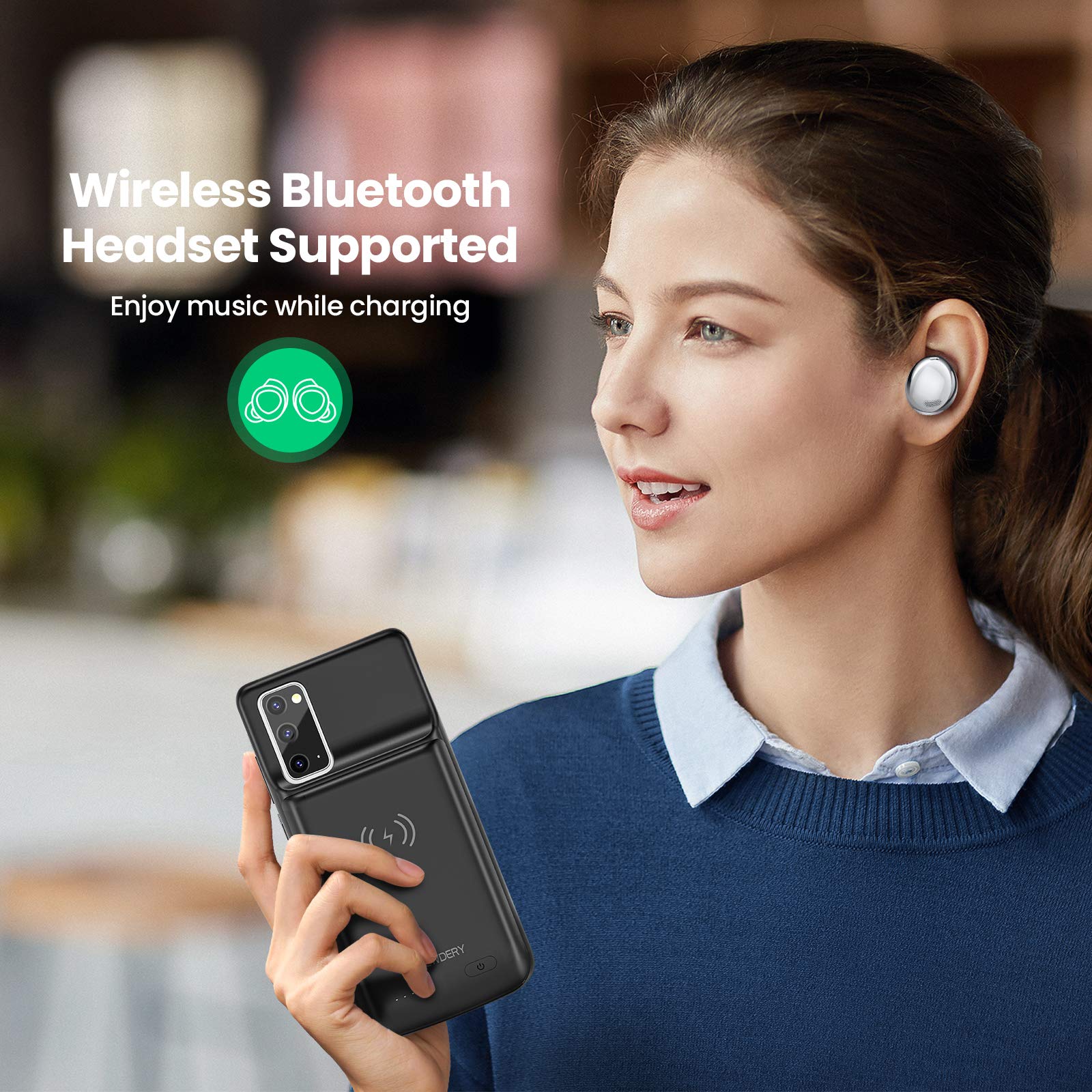 Newdery Battery Case For Samsung Galaxy S20 Fe 10000Mah, Qi Wireless & Fast Charging & Andriod Auto Supported, Portable Extended