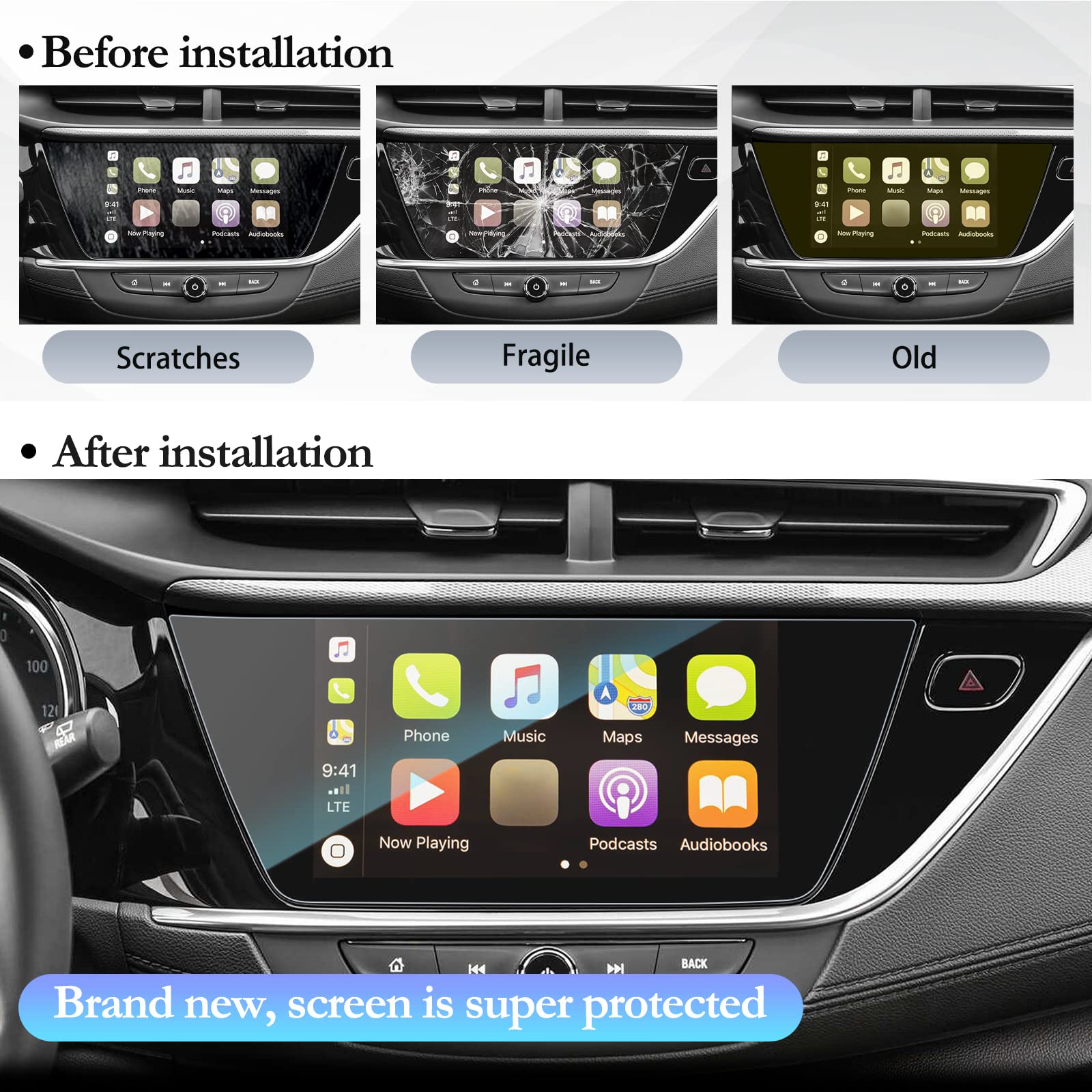 Sktu Screen Protector For 2020 2022 2023 Buick Encore Gx Navigator Display Buick Encore Gx 2023 Accessories Tempered Glass Anti Scratch Hd Clear