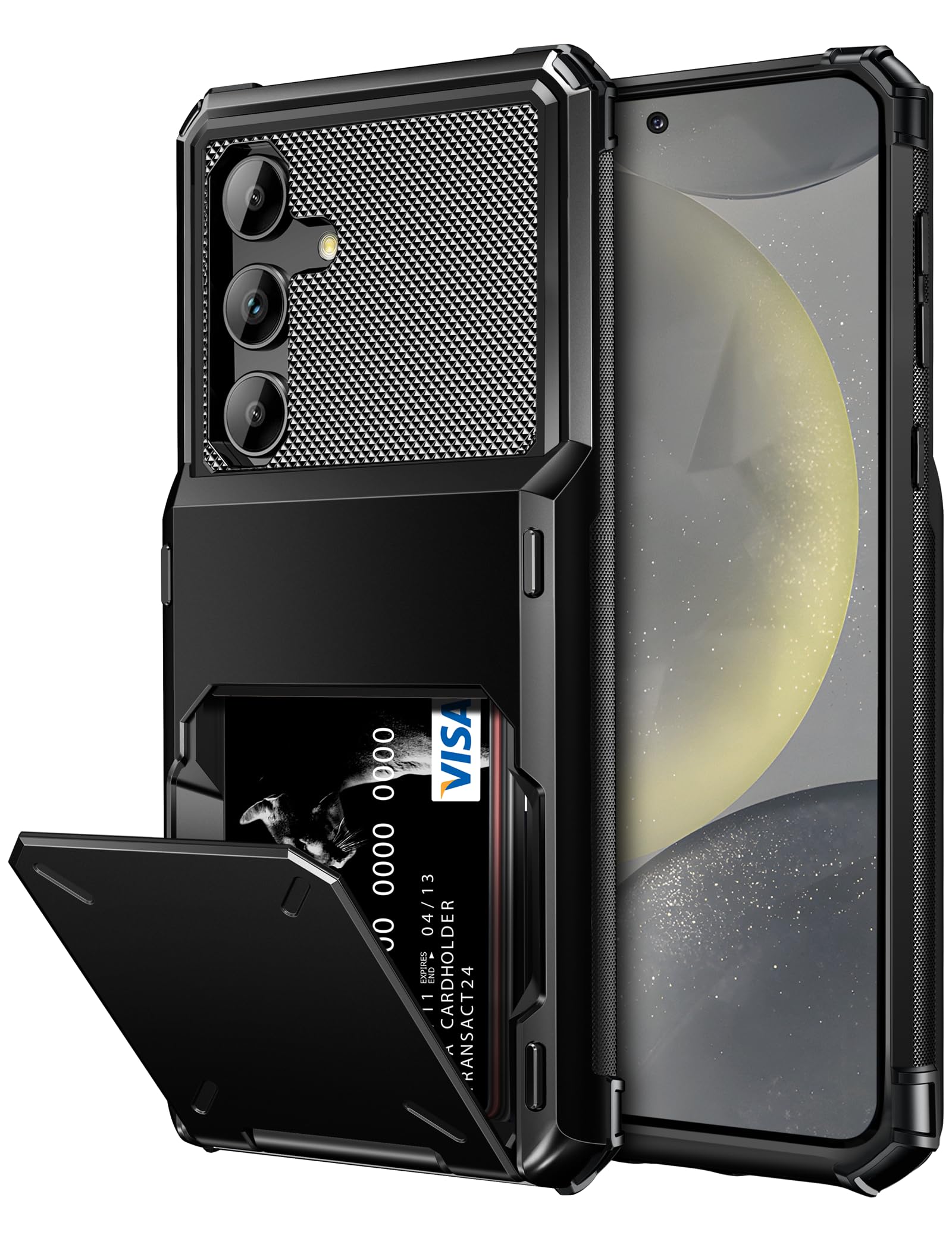 Vofolen for Samsung Galaxy S24+ Plus Wallet Case with Card Holder Black