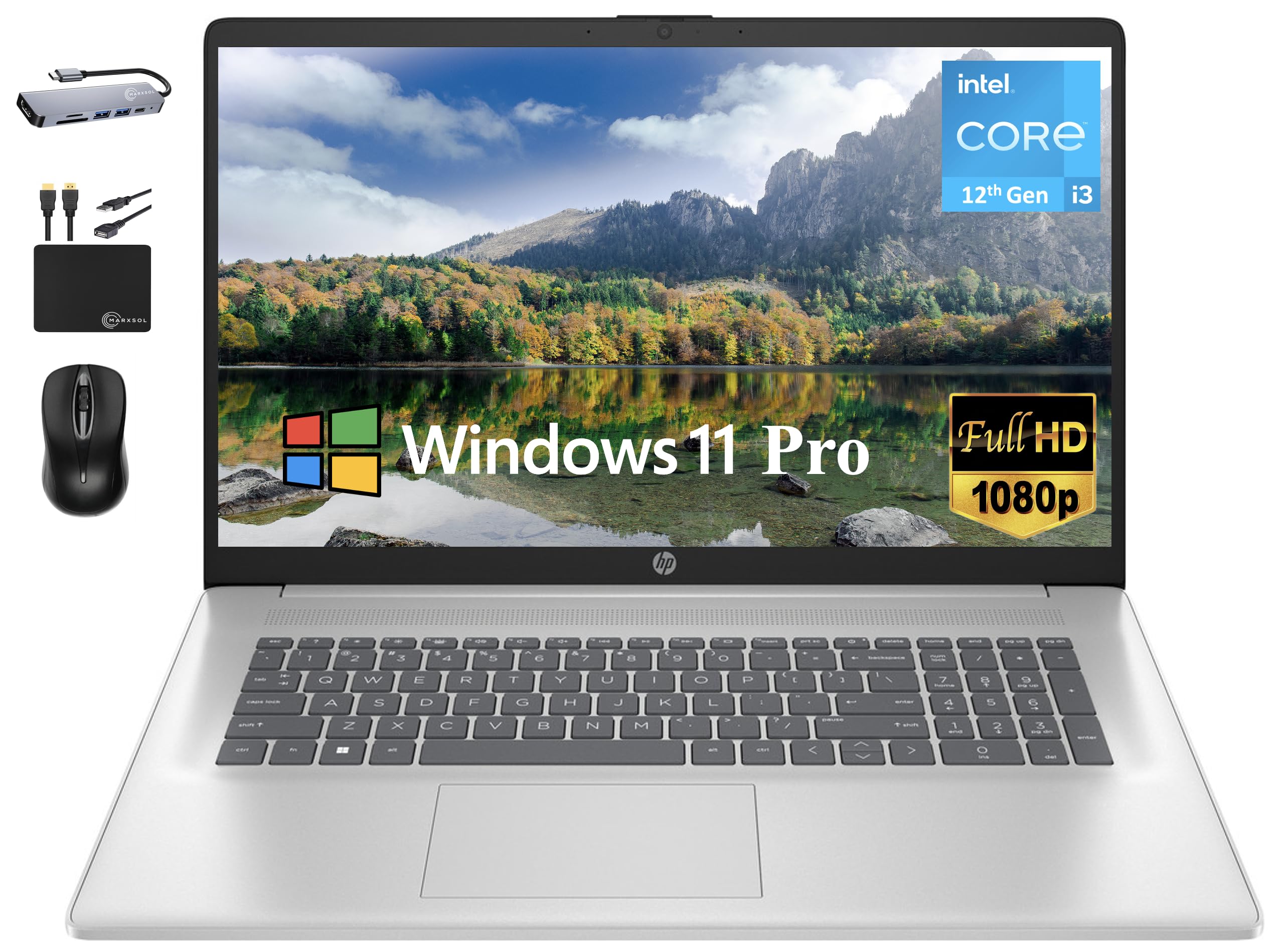 Hp 2024 Essential 17.3'''' Fhd Business Laptop Computer, Intel Core I3 1215U (6 Core), 40Gb Ram, 2Tb Pcie Ssd, Fullsize Keyboard