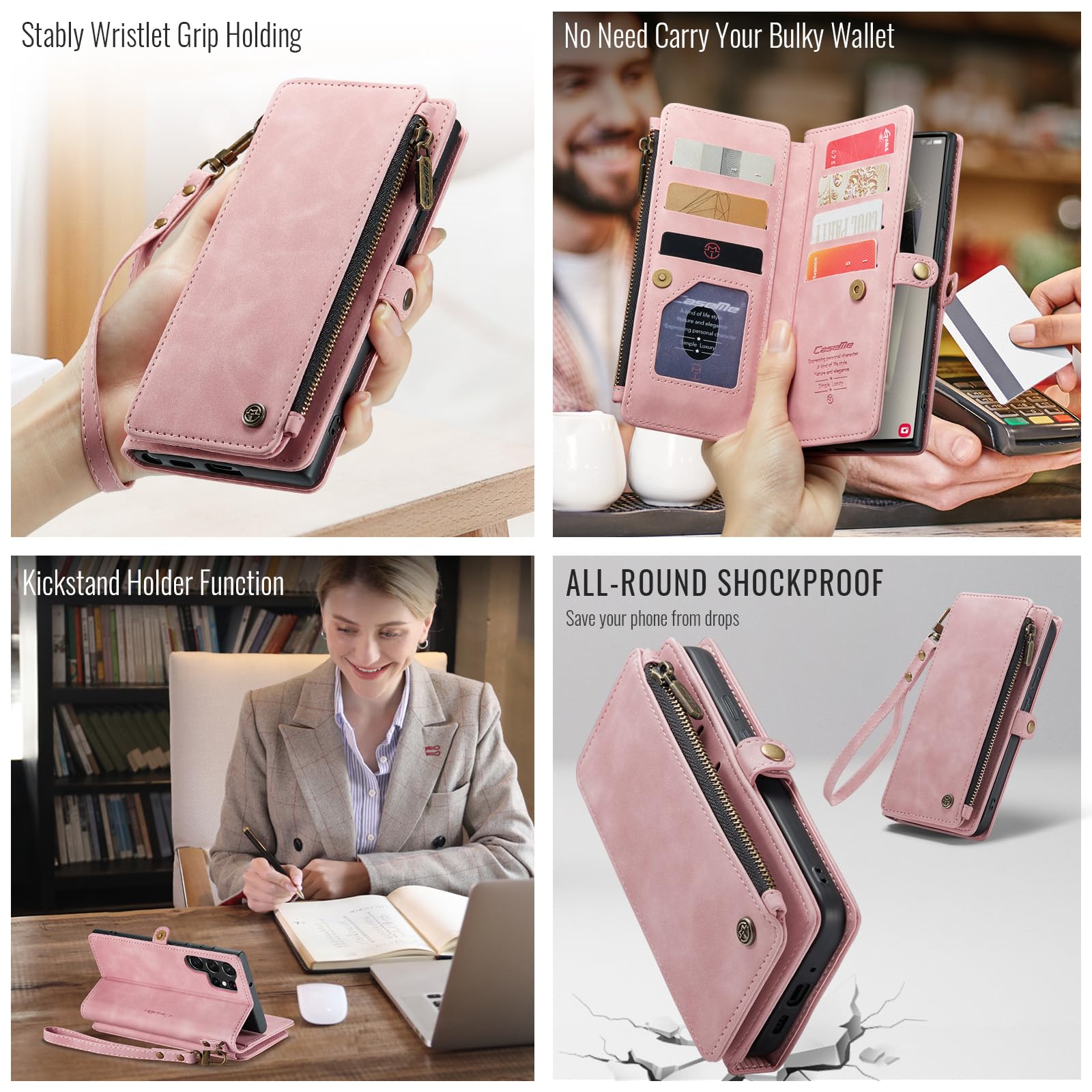 Defencase For Samsung Galaxy S23 Ultra Case, For Samsung S23 Ultra Wallet Case For Women Men, Fashion Pu Leather Magnetic Flip S