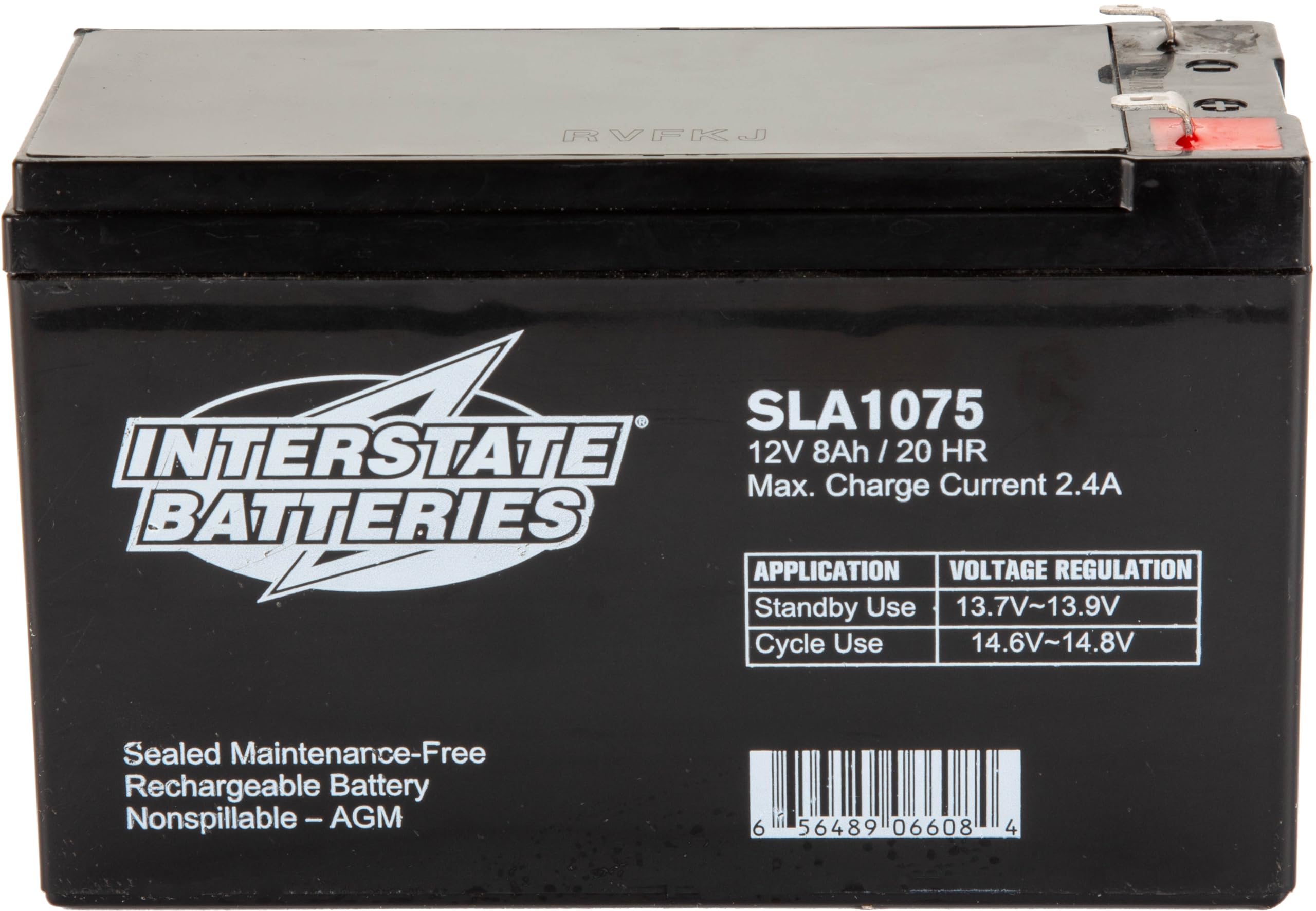 Interstate Batteries 12V 8Ah Battery (Sla1075) Sealed Lead Acid Rechargeable Sla Agm (F1 Terminal) Wireless Internet Ups Systems