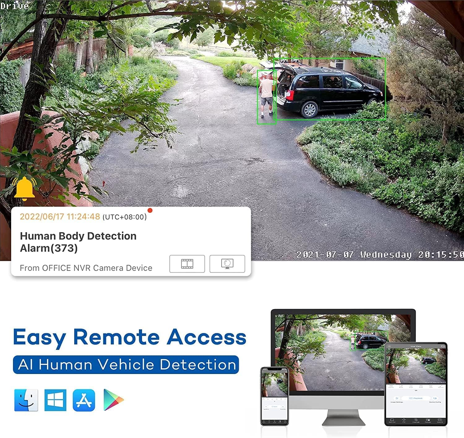 Onwote 32 Channel Security Camera System Poe, 4K 32Ch Nvr 8Tb, 32 Ports Switch, 24X 6Mp Outdoor Audio Poe Ip Cameras, Ai Human Vehicle Detection, 24X Cables 2280Ft, Commercial Cctv For Business