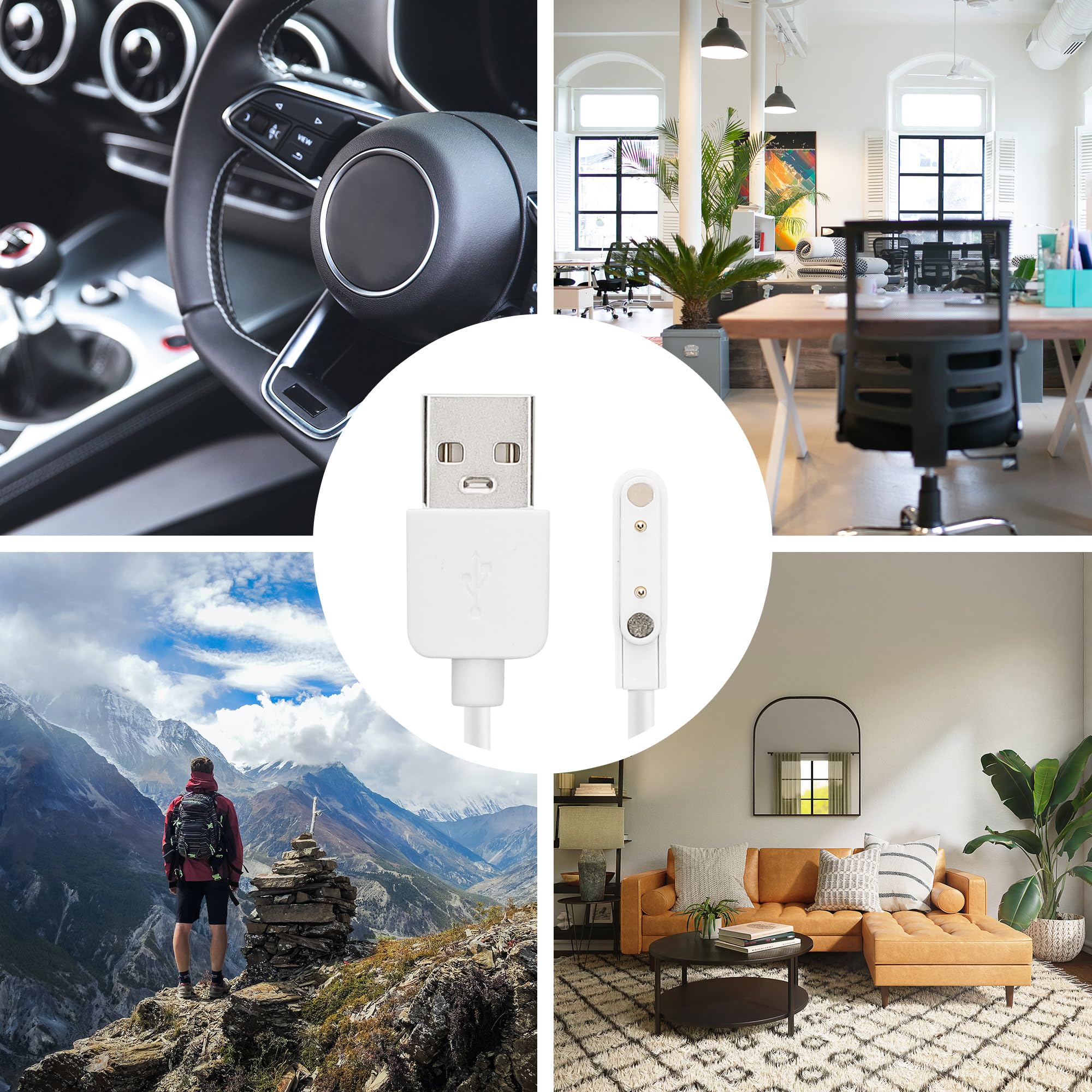 Kwmobile Usb Cable Charger Compatible With Xplora Xgo 2 Cable - Charging Chord For Smart Watch - White