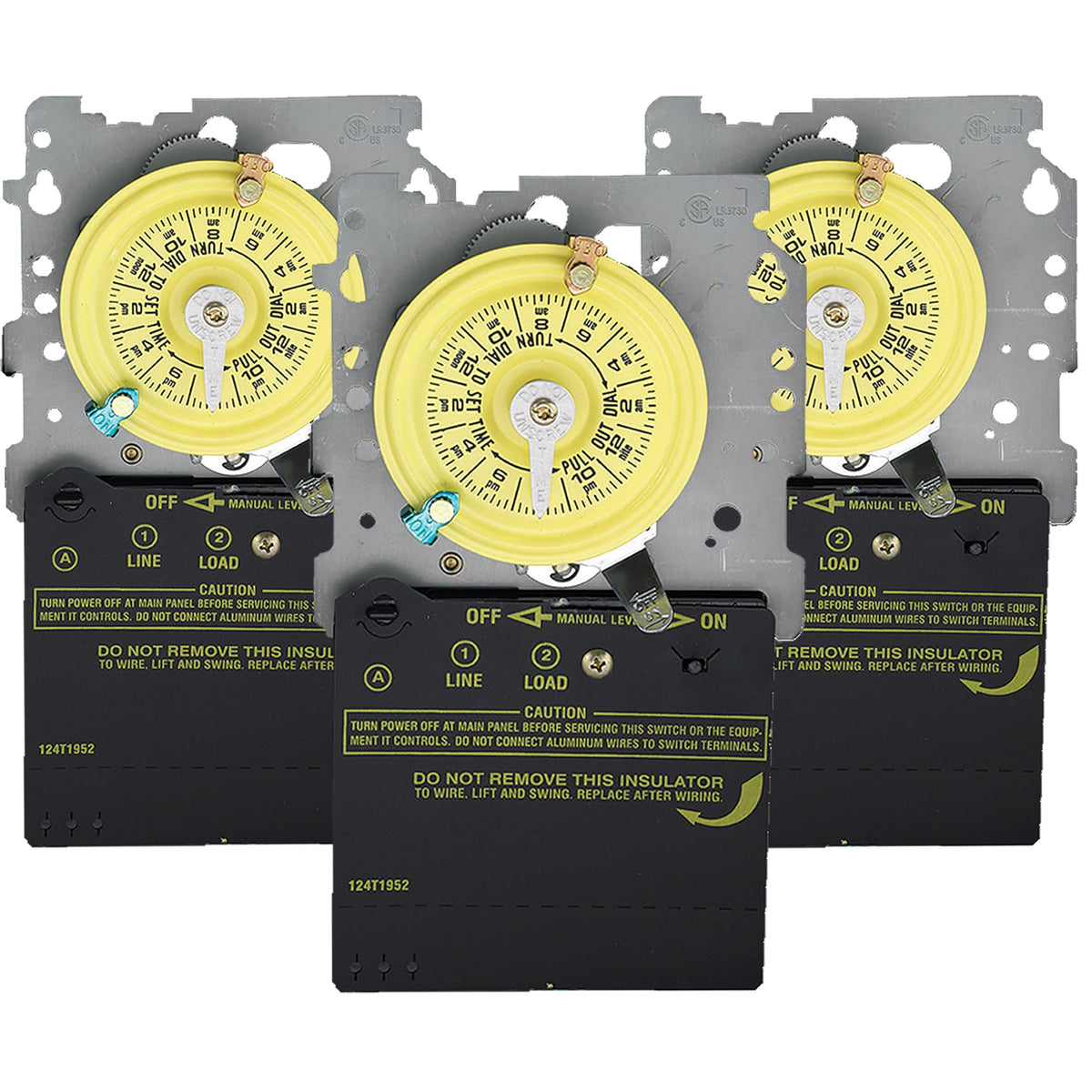 Intermatic T101M 24-Hour 120V Mechanical Time Switch, 3 Pack - 24-Hour 120V Mechanical Time Switch, Spst, Mechanism Only