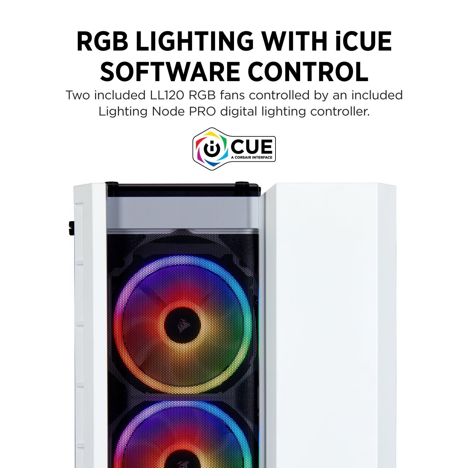 Corsair Crystal 280X Rgb Micro-Atx Case, 2 Rgb Fans, Lighting Node Pro Included, Tempered Glass - White