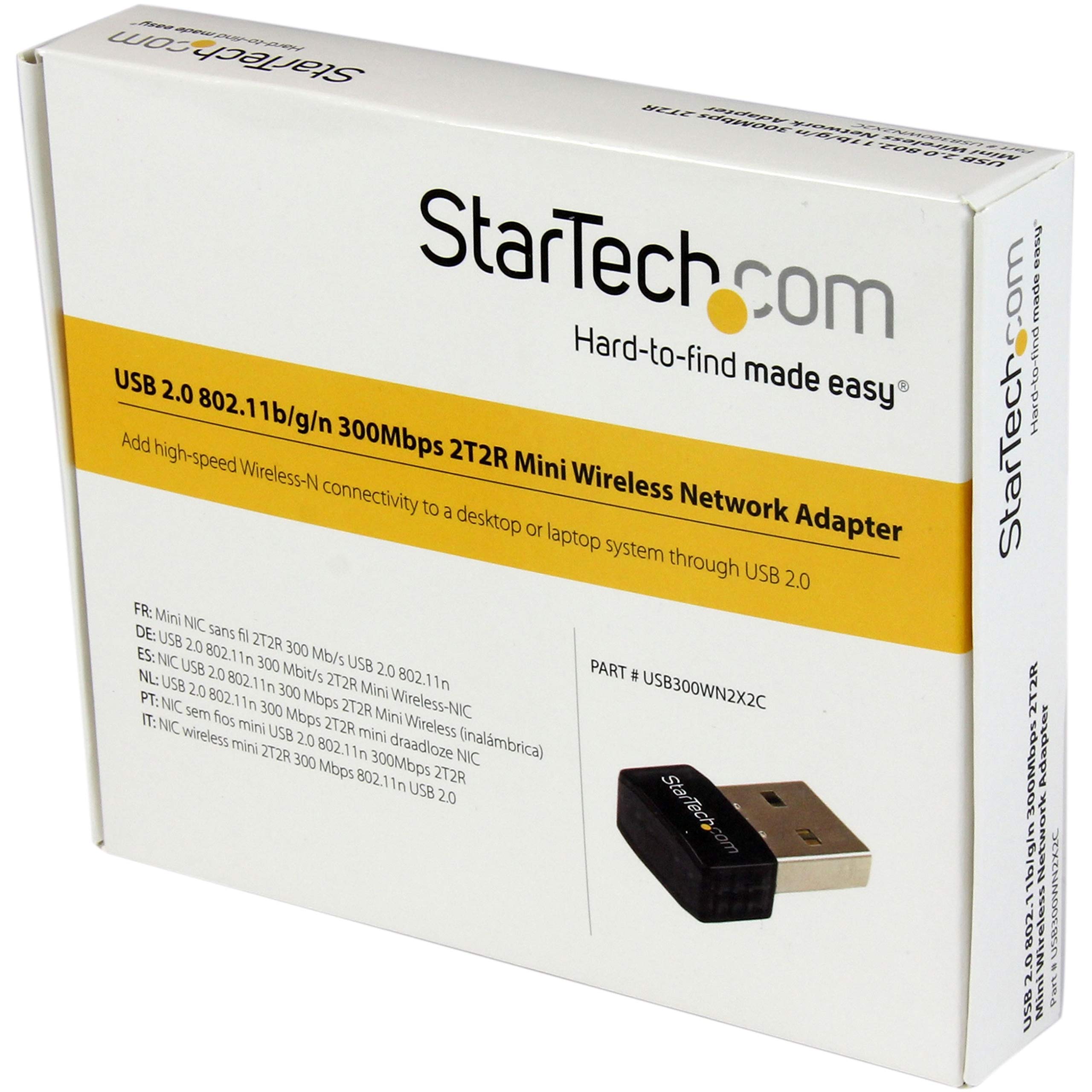 Startech.Com Usb 2.0 300 Mbps Mini Wireless N Network Adapter   802.11N 2T2R Wifi Adapter   Usb Wireless Adapter   N300 Wireless