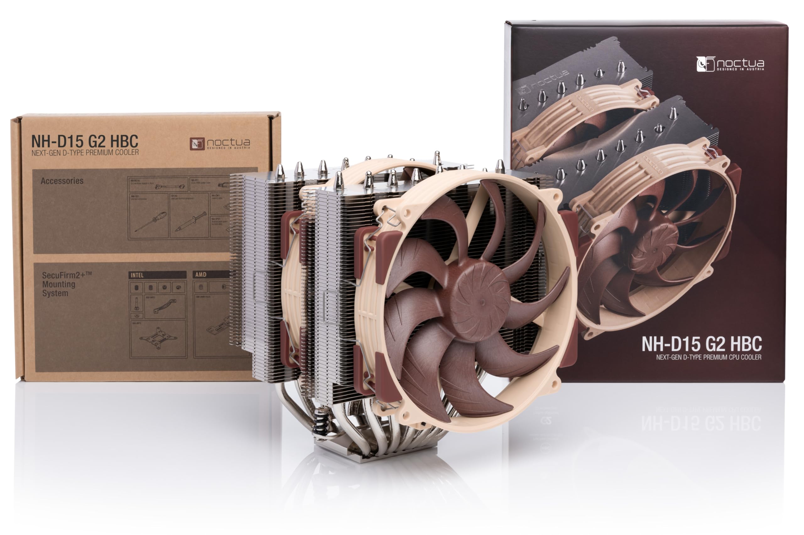 Noctua Nh-D15 G2 Hbc, Dual Tower Cpu Cooler, Specialised High Base Convexity Version For Intel Lga1700 (Brown)