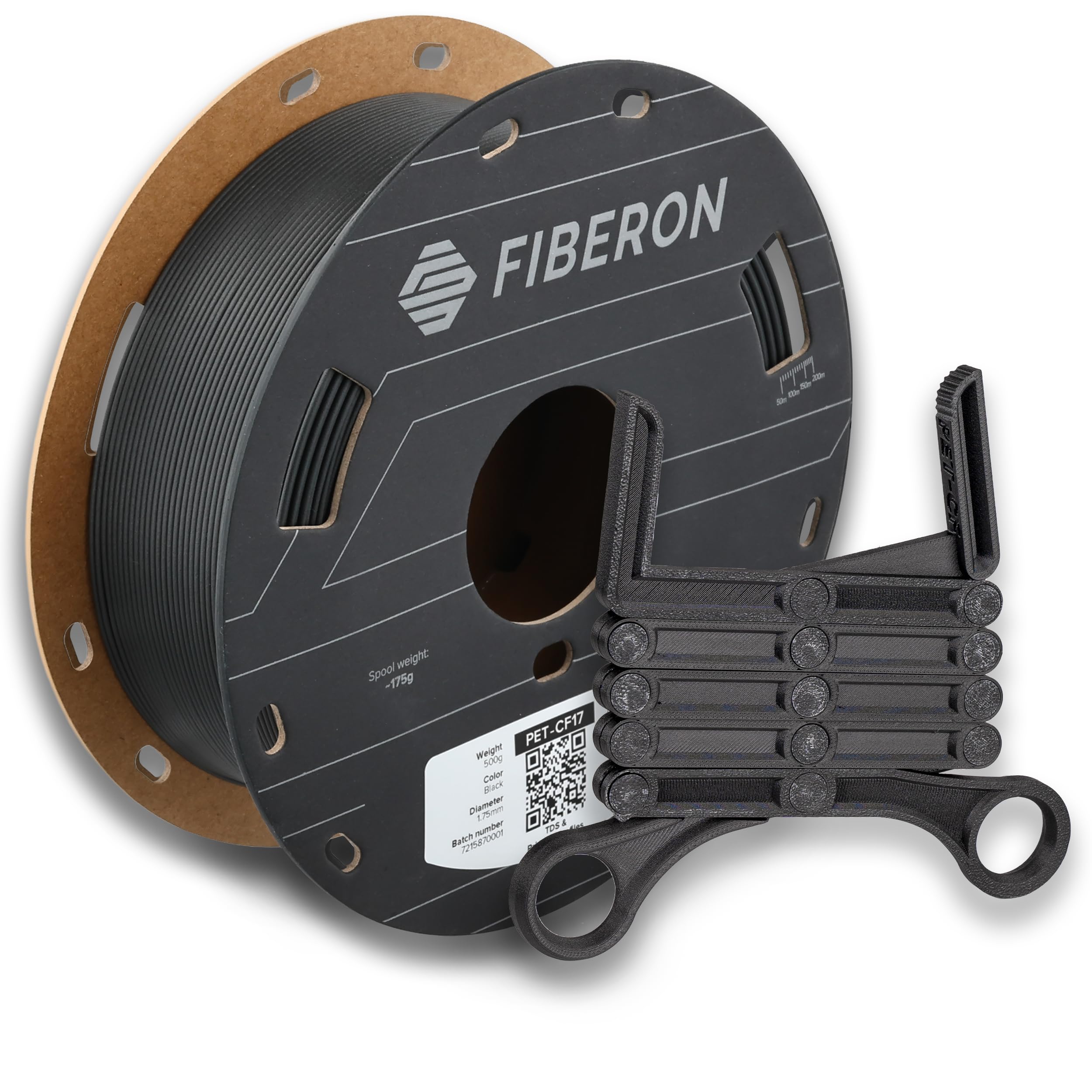 Polymaker Fiberon Pet Cf17 3D Printer Filament Black 1.75Mm 500G Spool, Excellent Stable Stiffness   Fiberon Carbon Fiber Reinfo