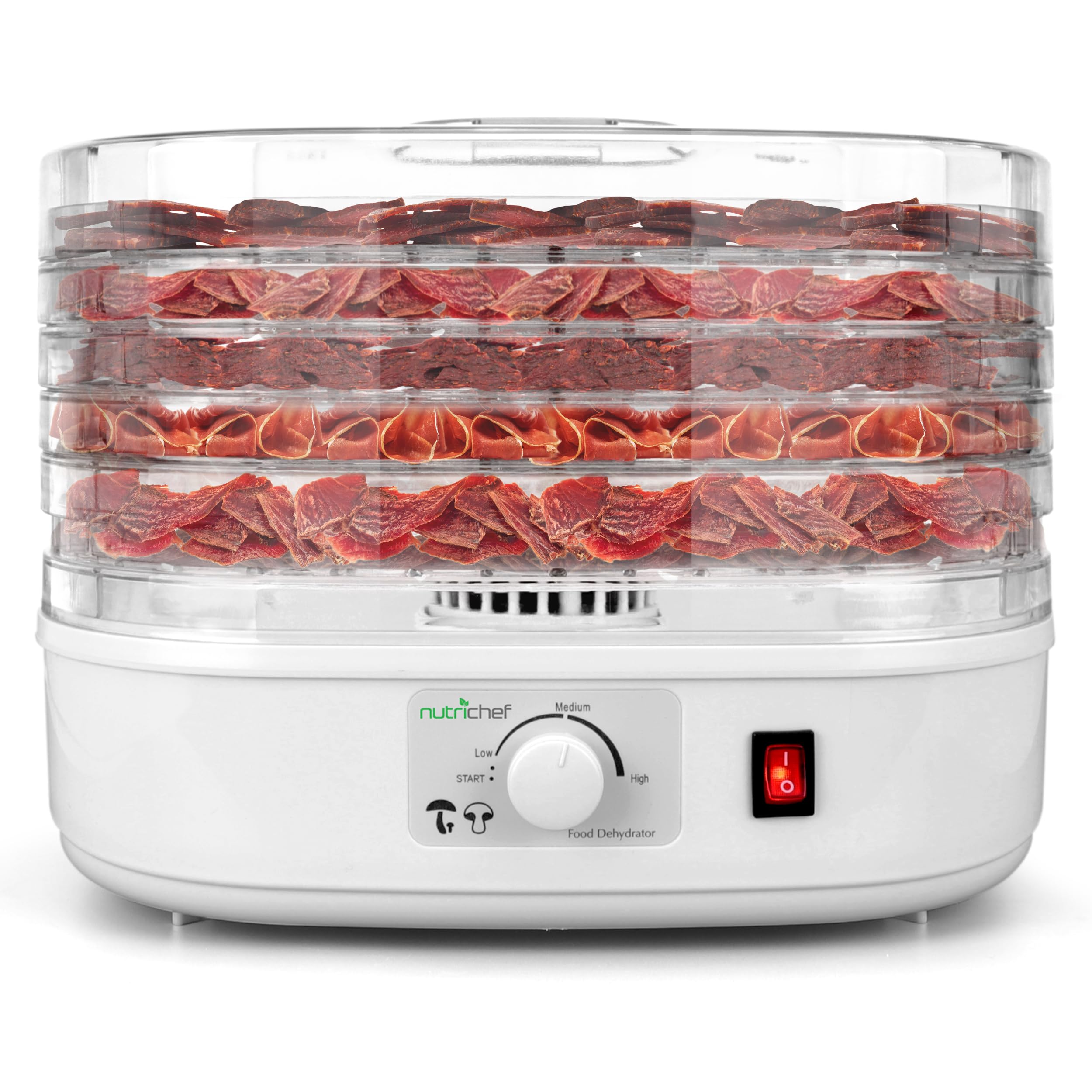 Nutrichef Food Dehydrator Machine | Dehydrates Beef Jerky, Meat, Food, Fruit, Vegetables & Dog Treats | Great For At Home Use |